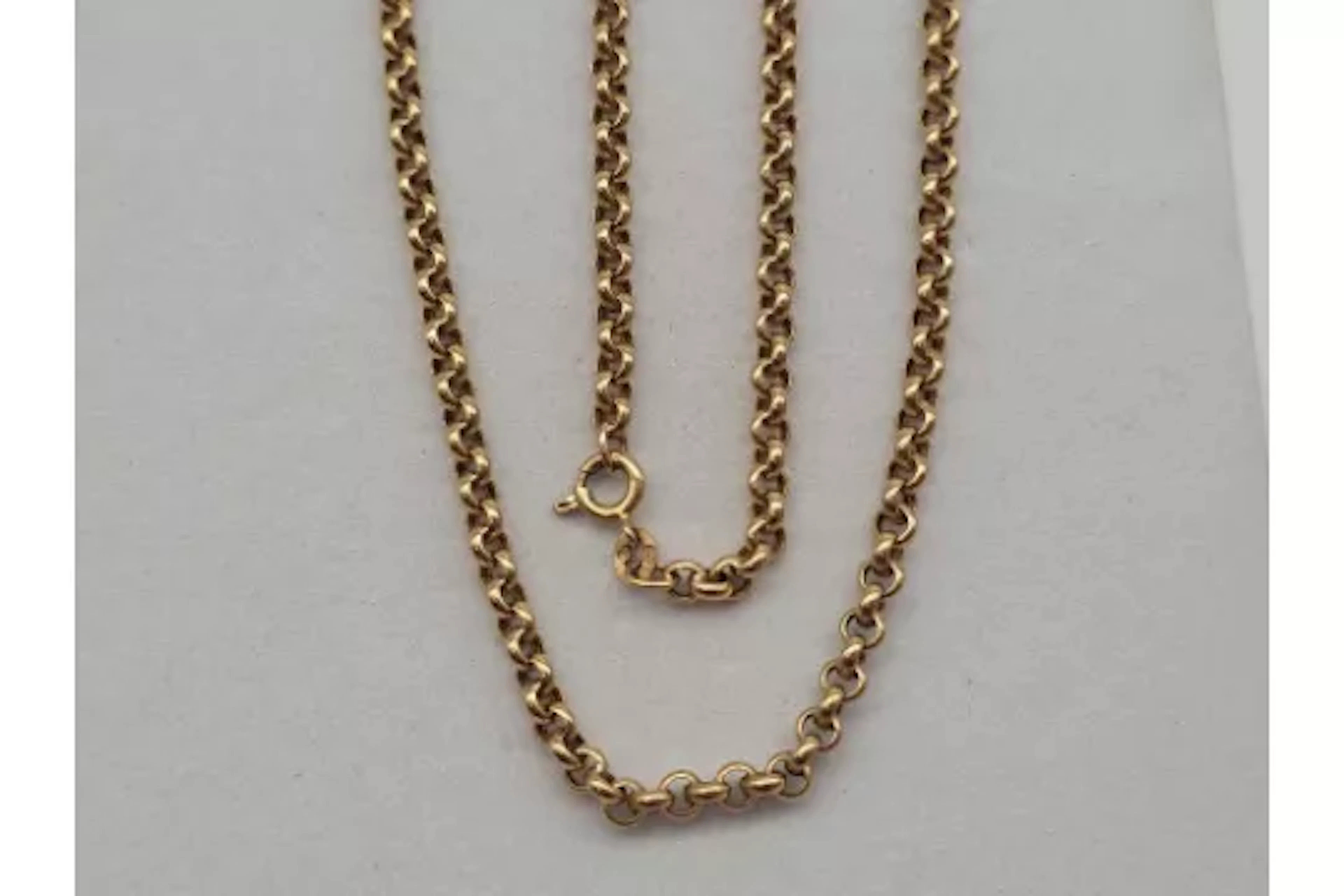 A BELCHER LINK NECK CHAIN 9CT 24 INCH 10.3 GMS