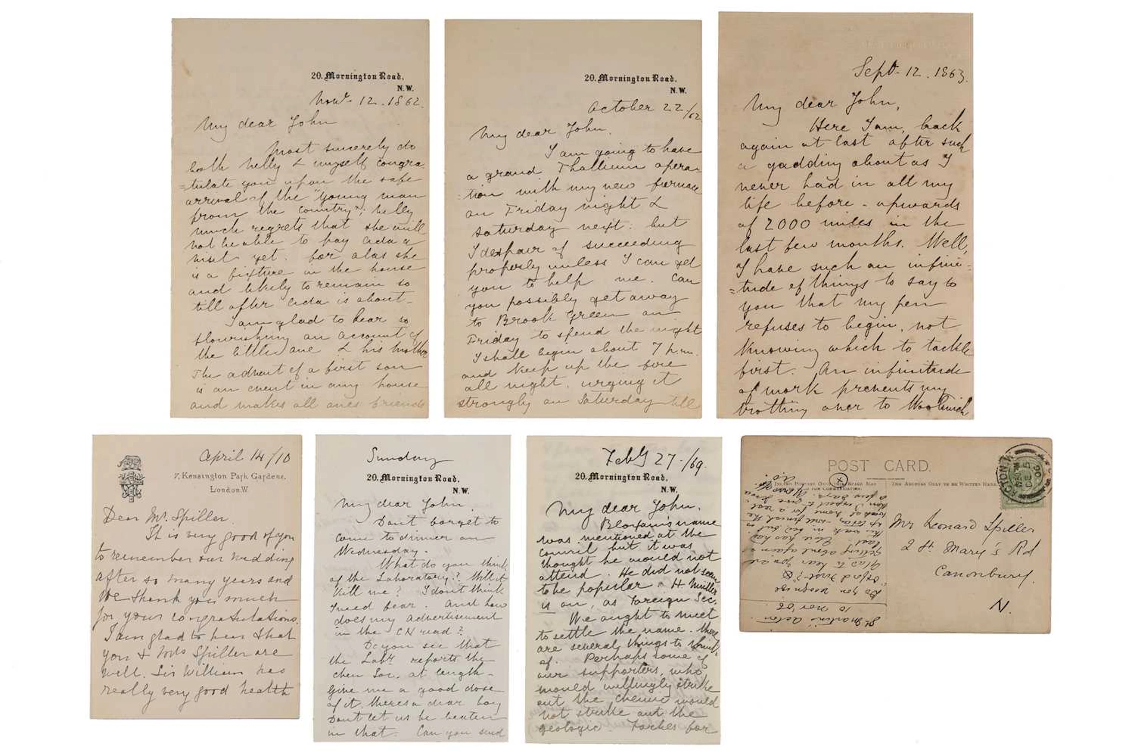 William Crookes & John Spiller Manuscript Letters