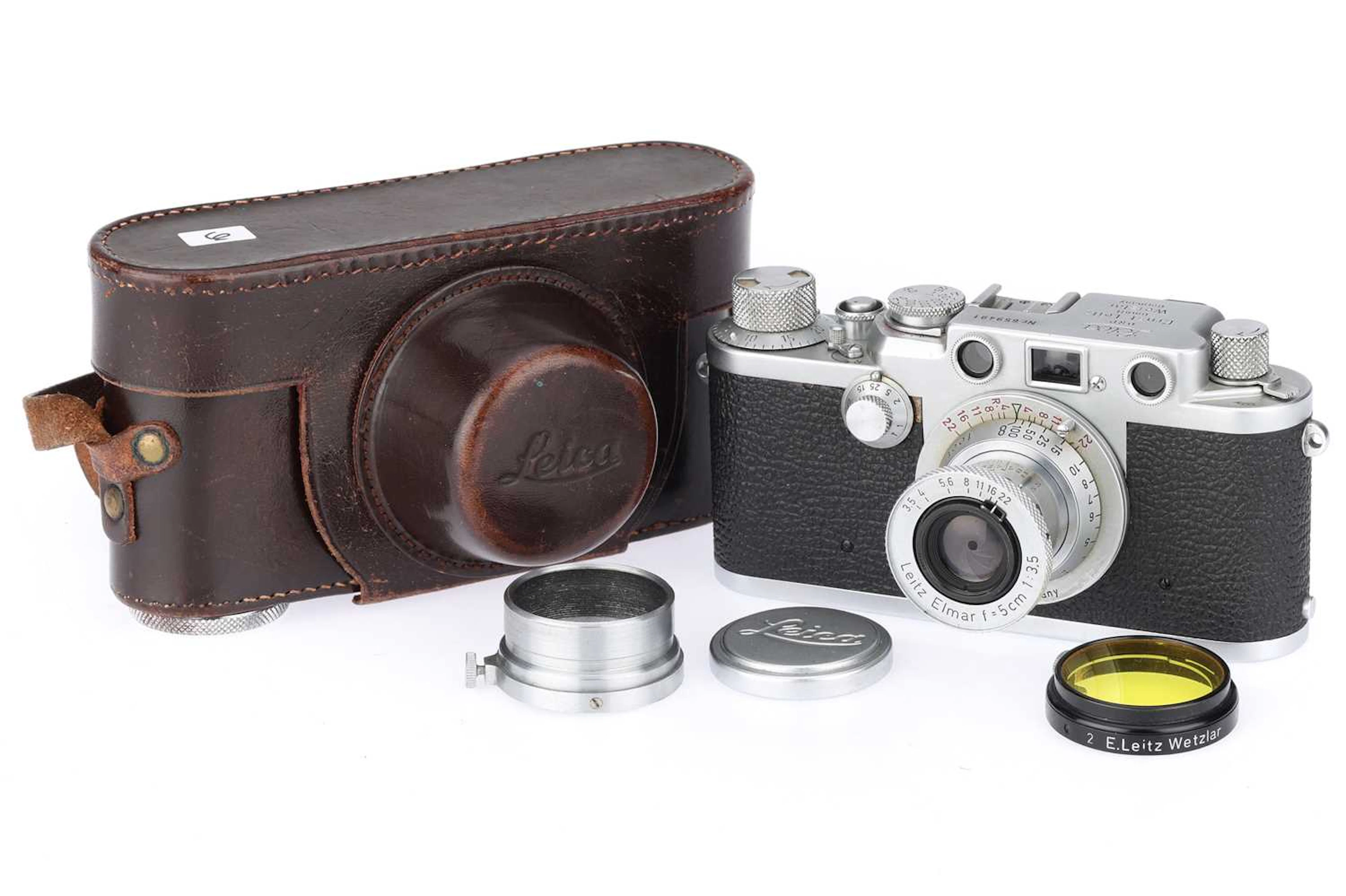 A Leica IIIf Redscale 35mm Rangefinder Camera