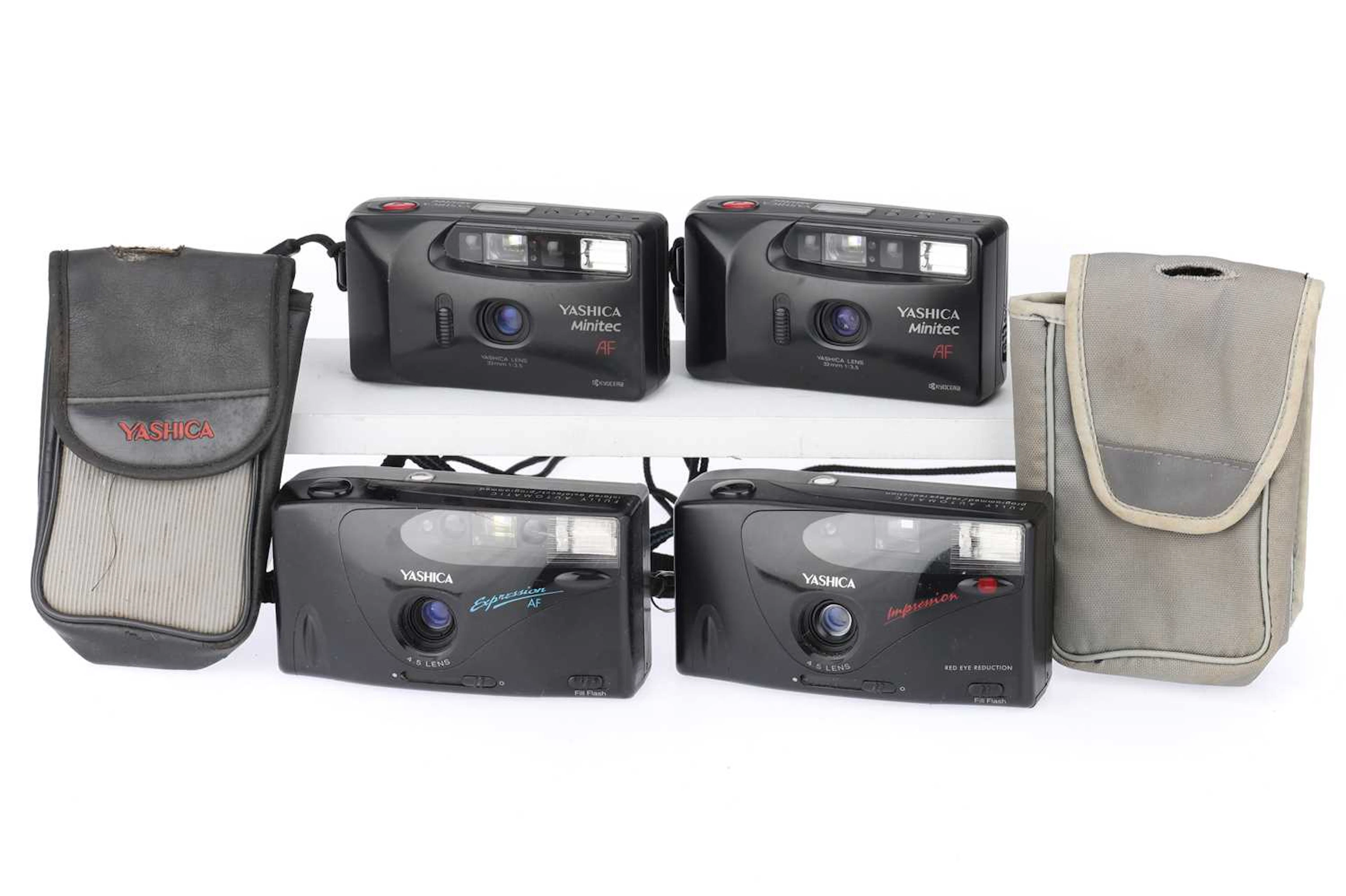 Four Yashica 35mm Compact Cameras