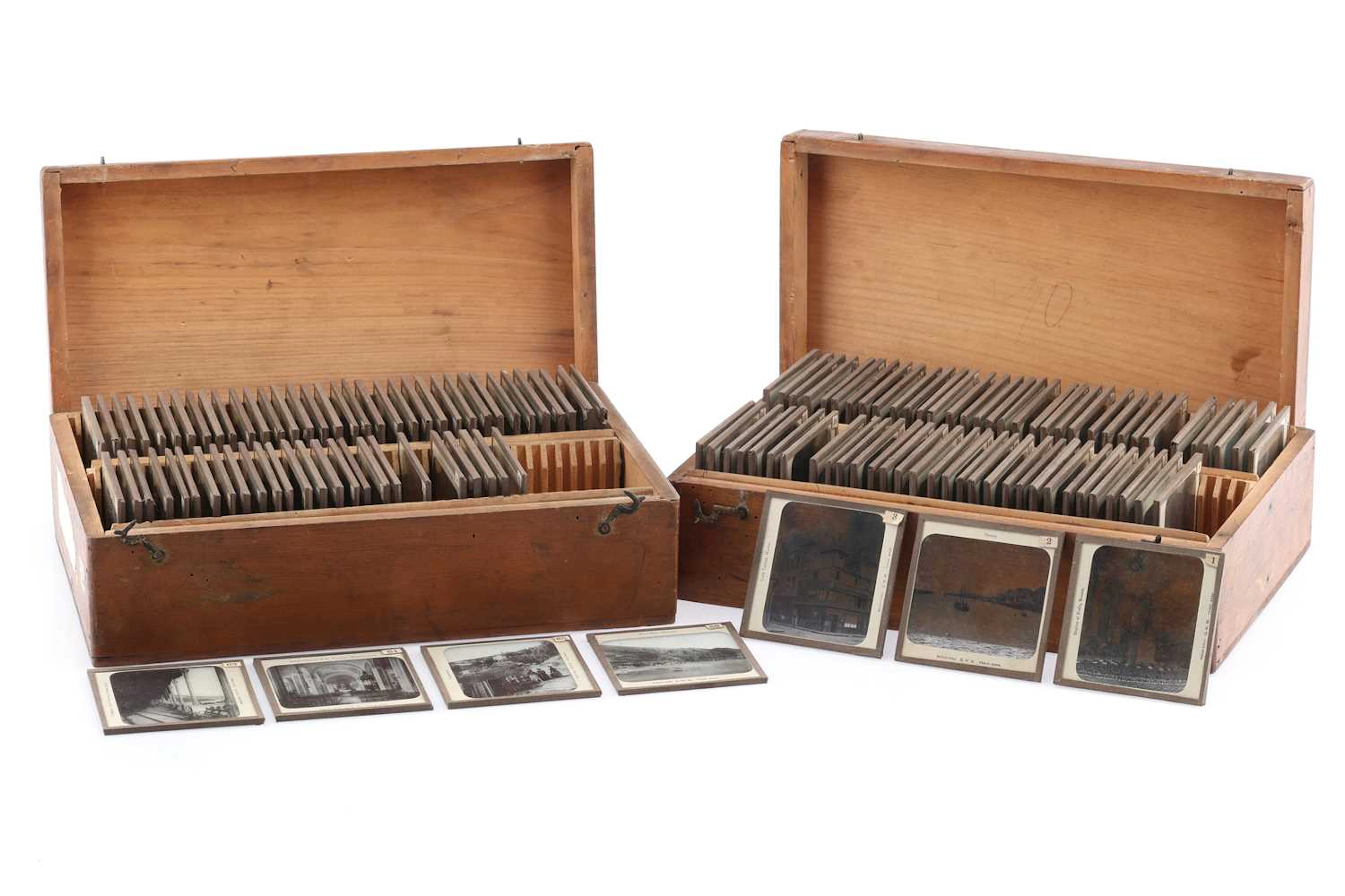 Magic Lantern Slides, 2 Cases of photographs of Monaco, Cannes, Nice etc...