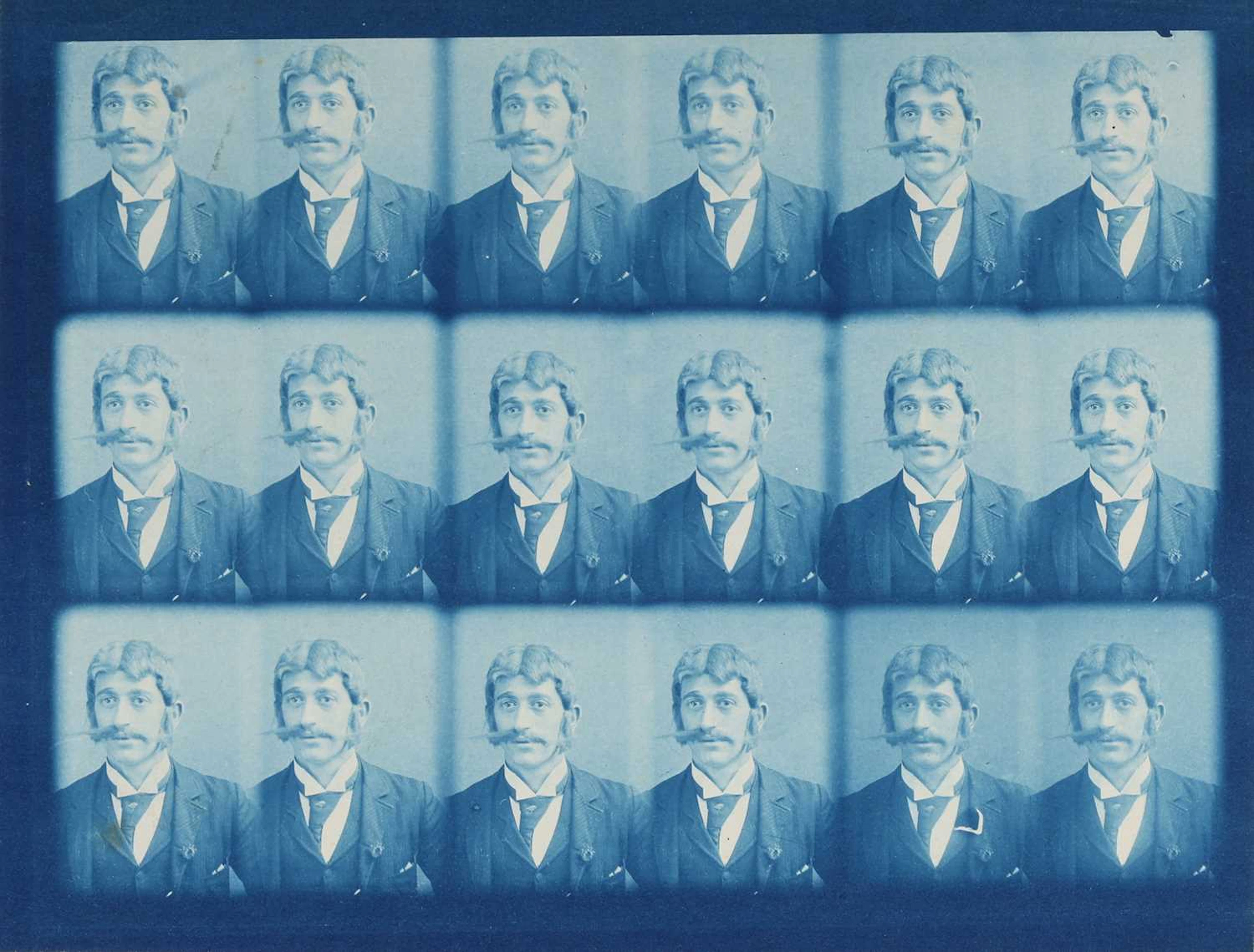 Cyanotype. Portrait with Multi-Lens Camera