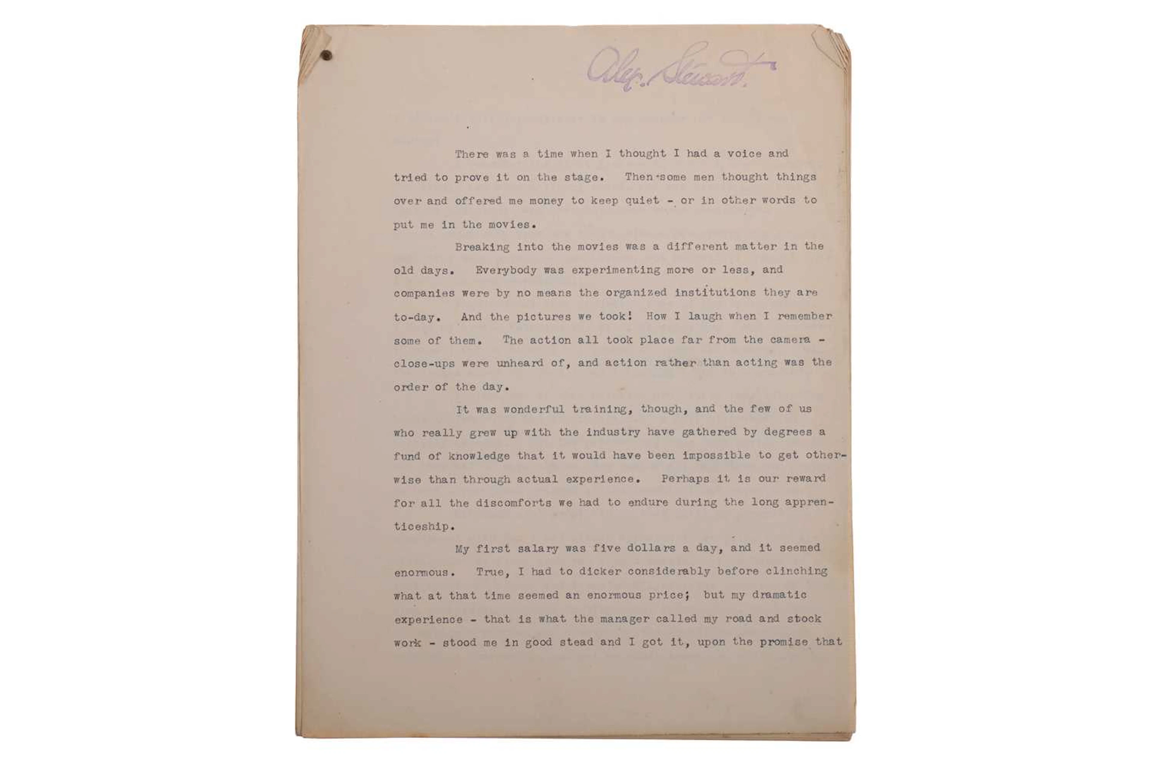 Unpublished Lifestory of the American Actress Pearl White