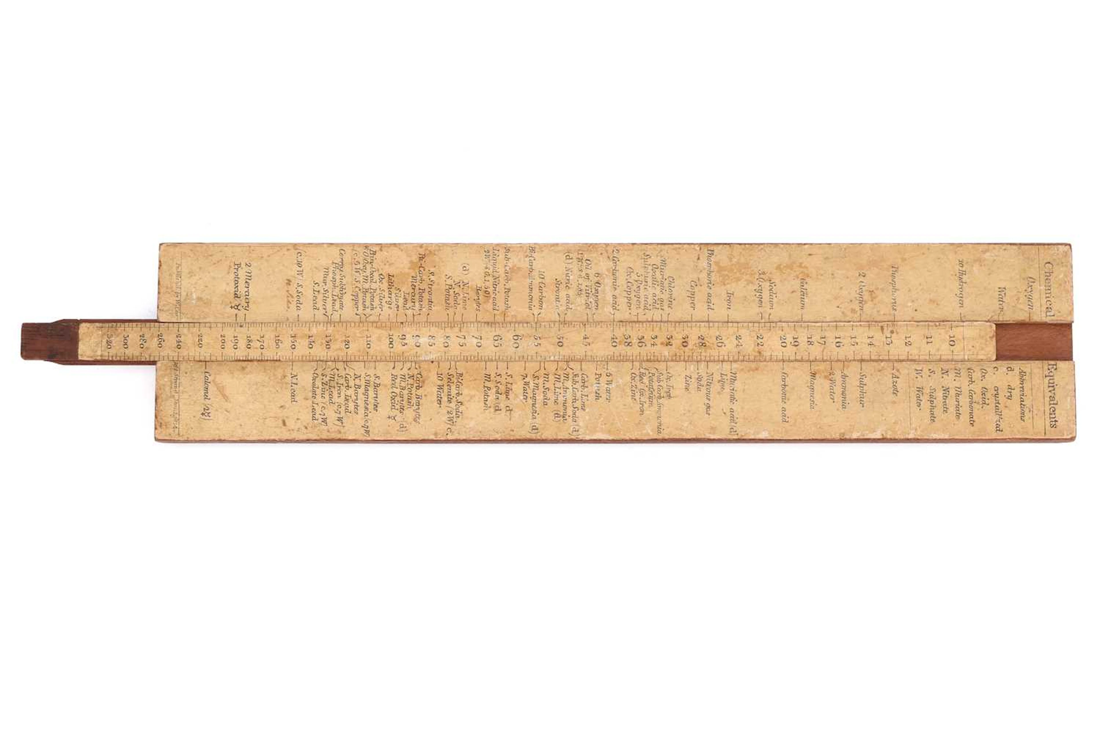 Wollaston Slide Rule of Chemical Equivalents