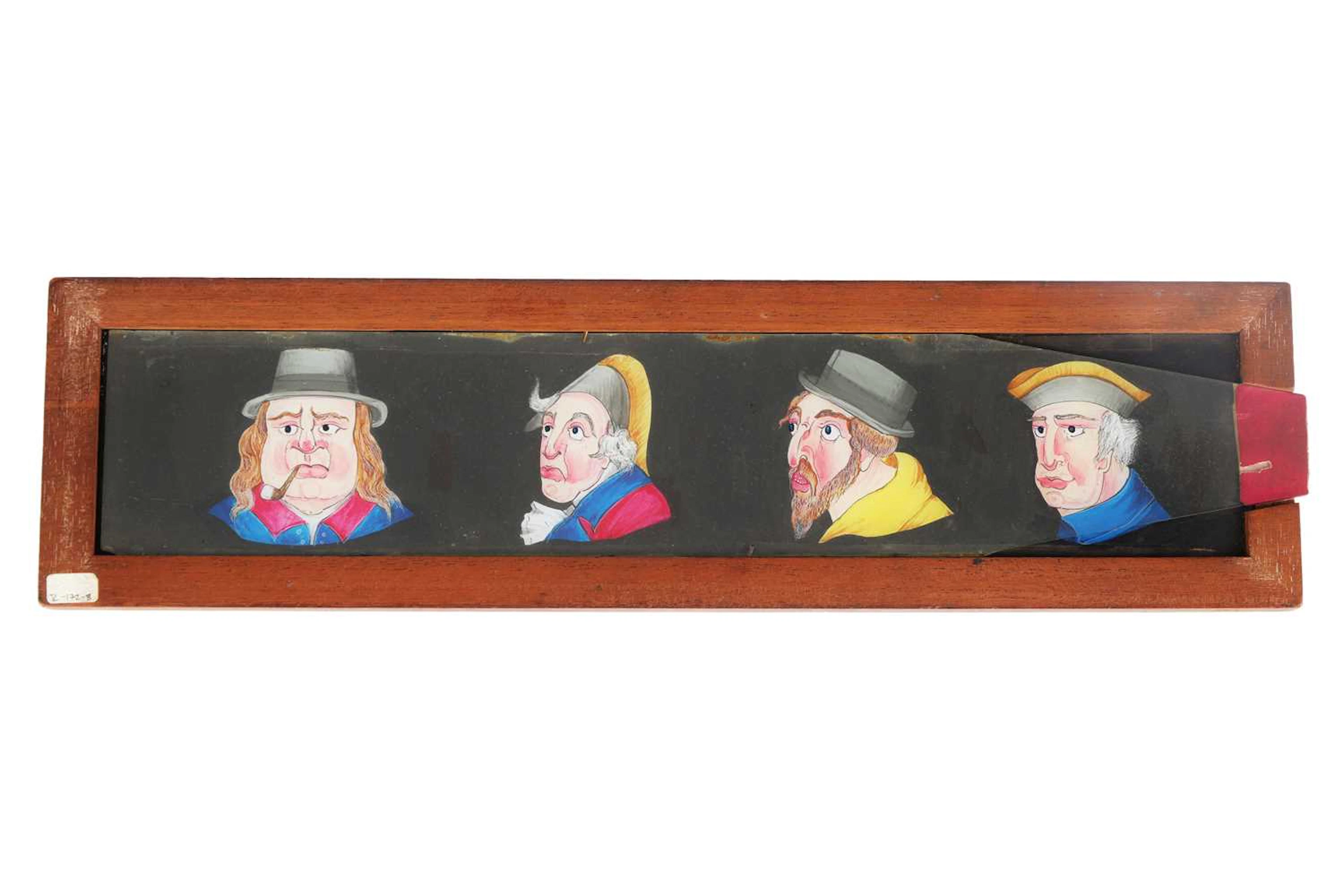 Magic Lantern Slide, Panoramic Faces