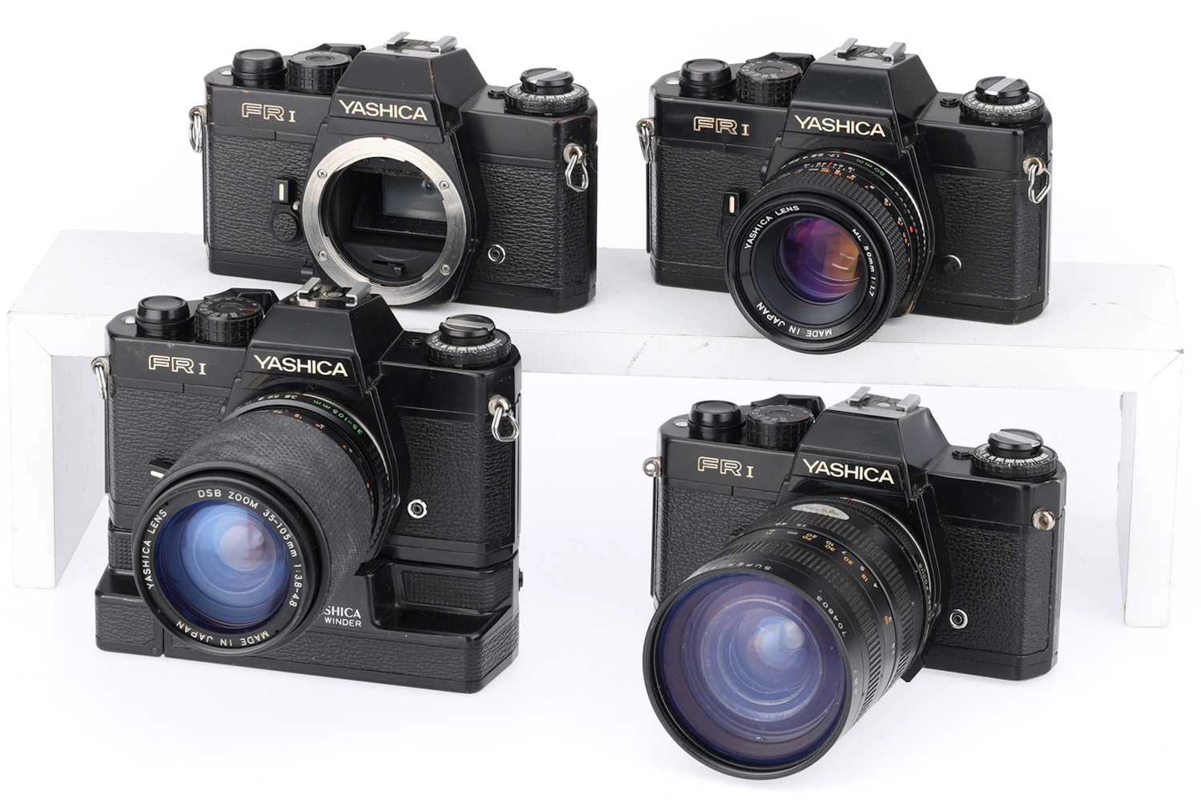 Four Yashica FR-I 35mm SLR Cameras
