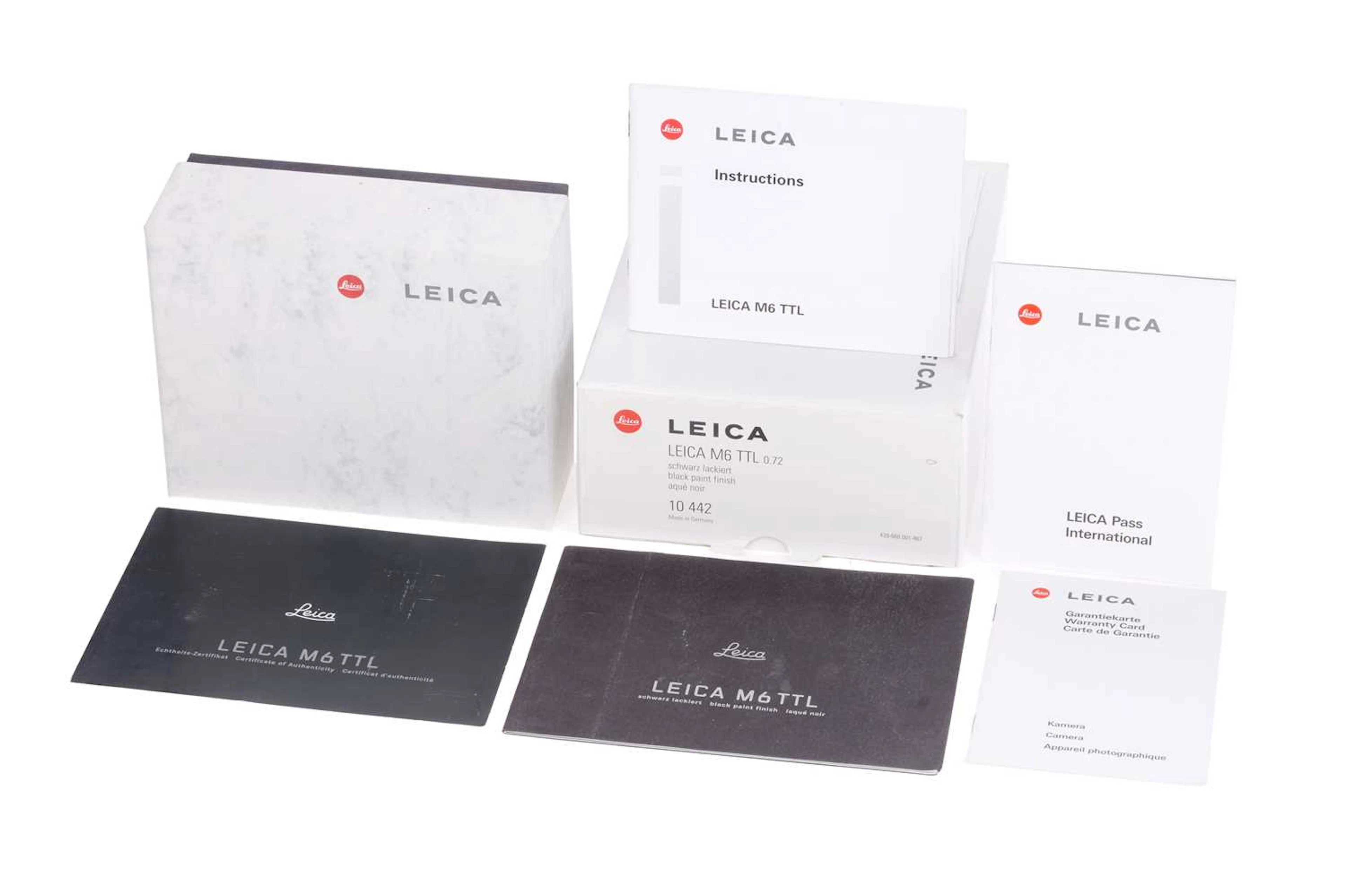 An Empty Box for Leica M6 TTL 0.72 'Millennium' Rangefinder Camera Body
