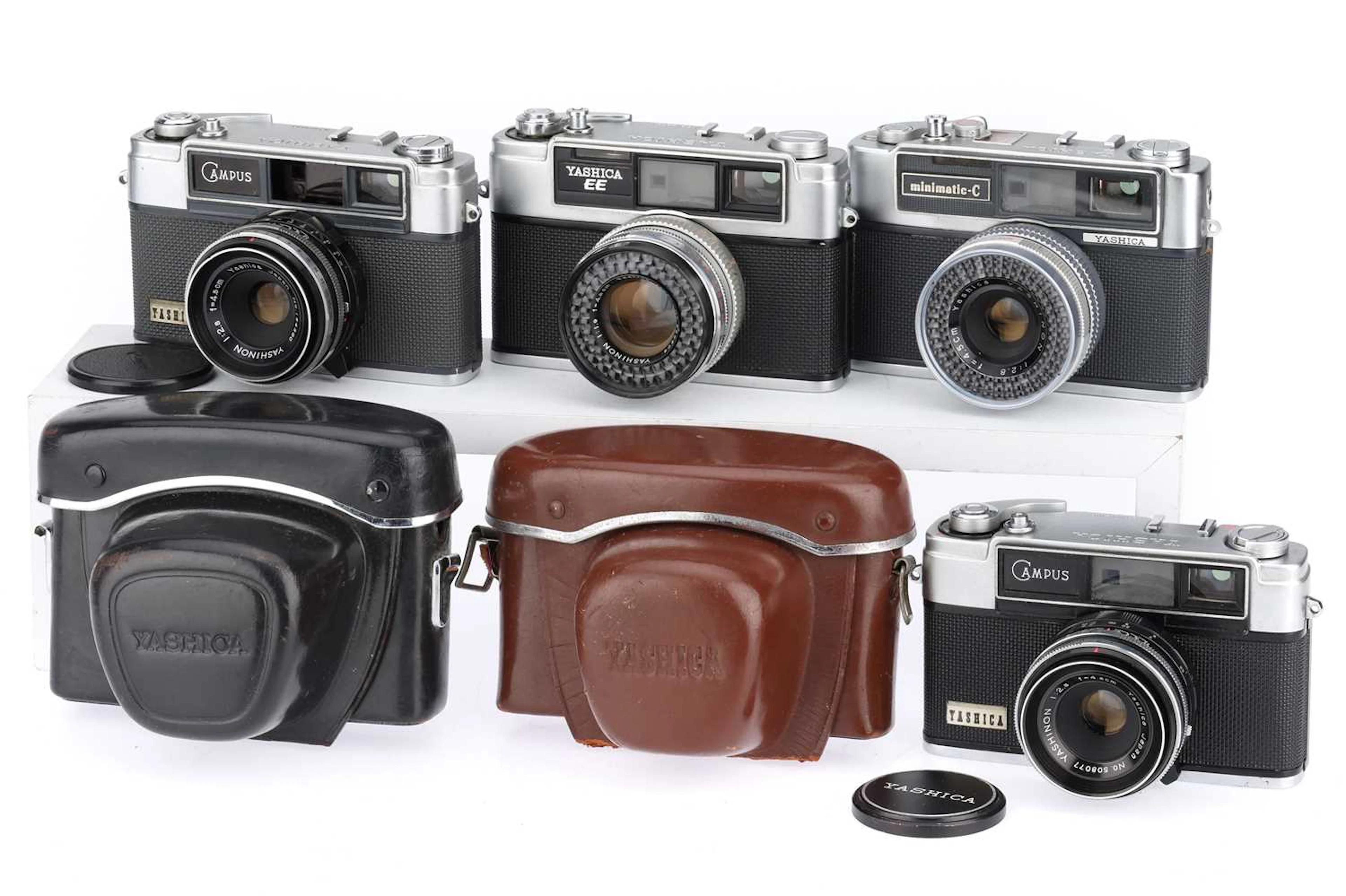 Four Yashica 35mm Rangefinder Cameras