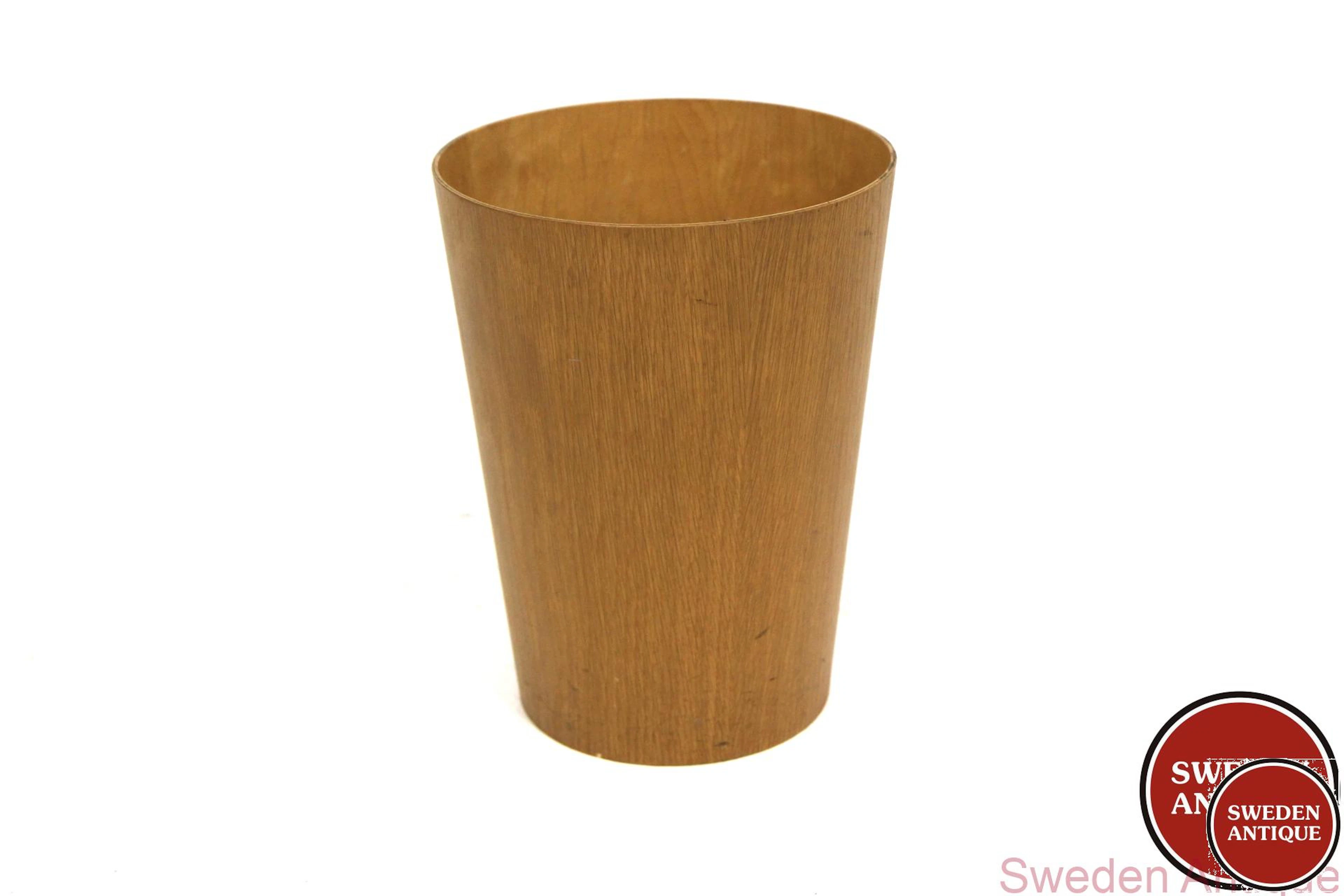 Trash can "Rainbow" Martin Åberg for Servex 1960s Swe. Oak