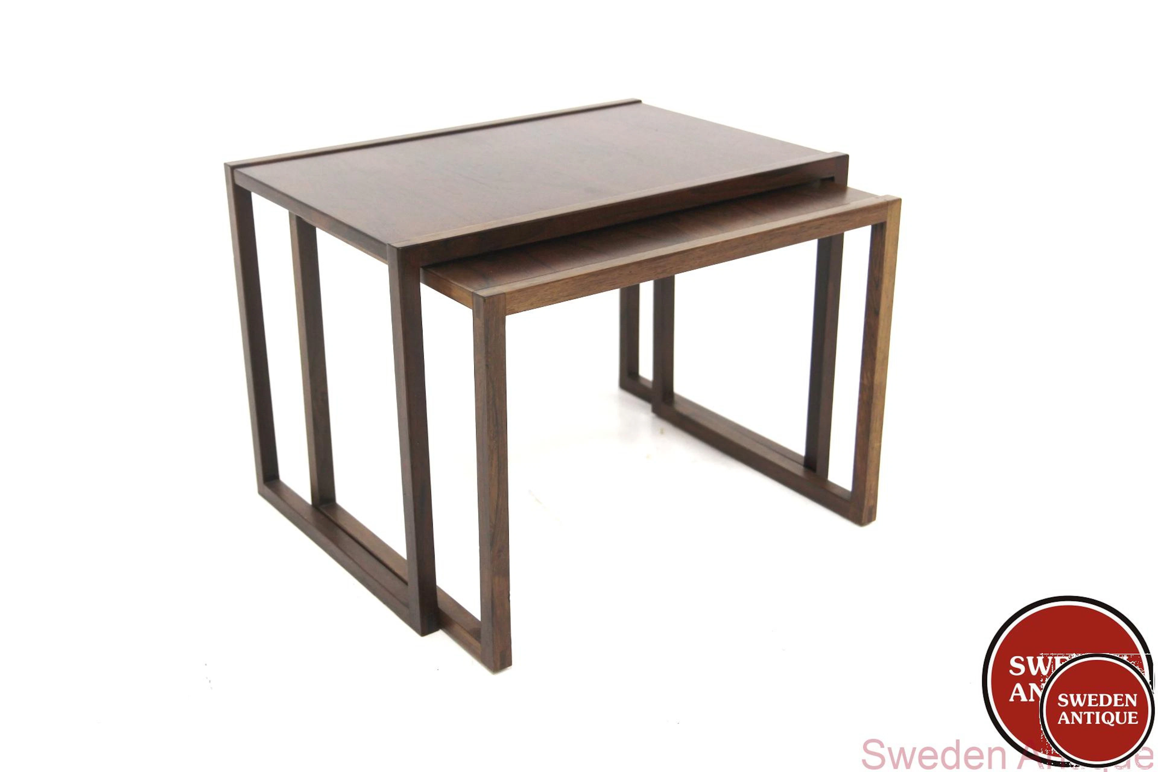 Nesting table Year: 1960s Origin: Swe. Material: Rosewood W: 55cm