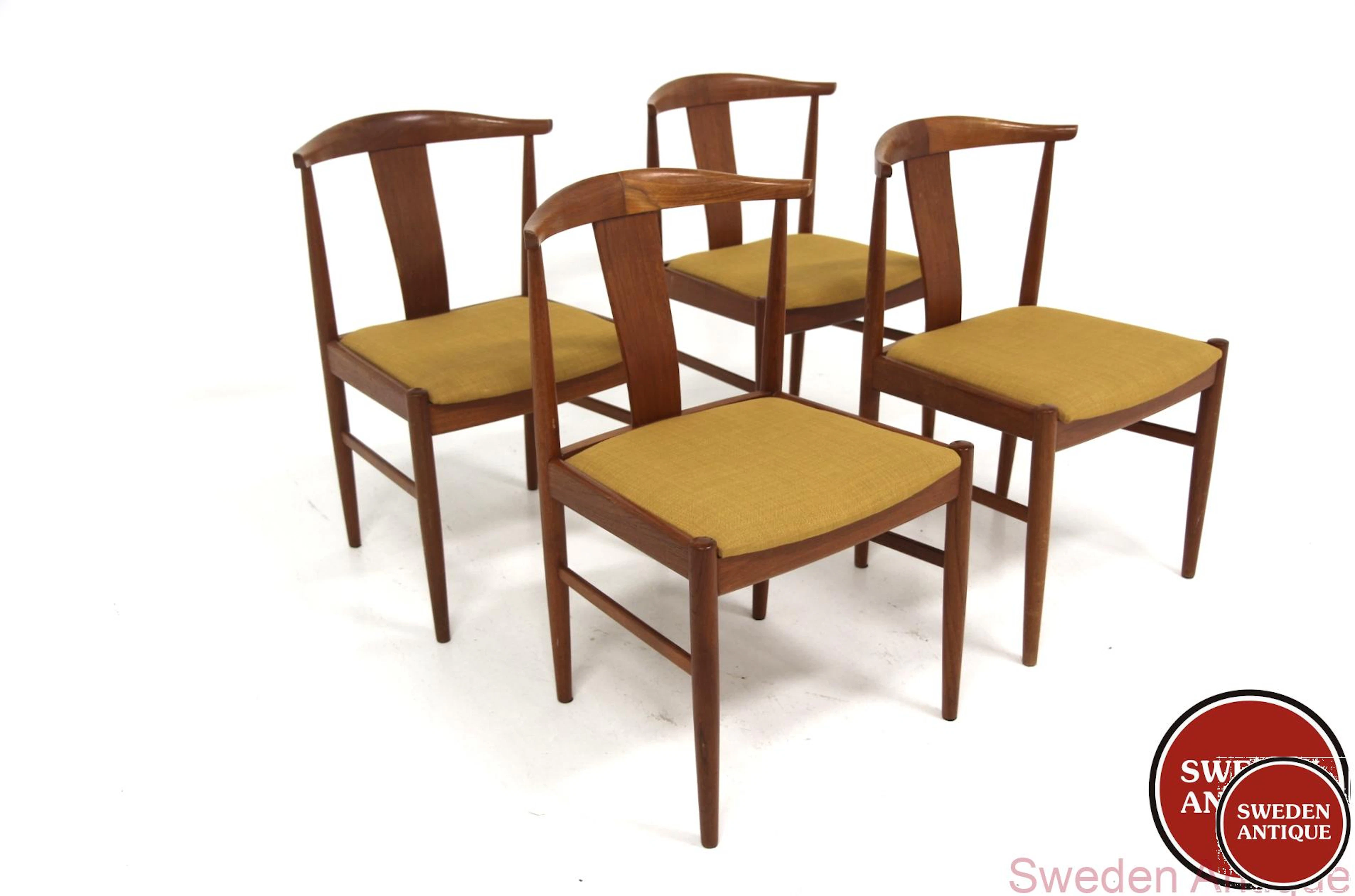 4Pcs Chairs Year: 1950s Origin: Swe. Material: Teak W: 48cm D: 50cm