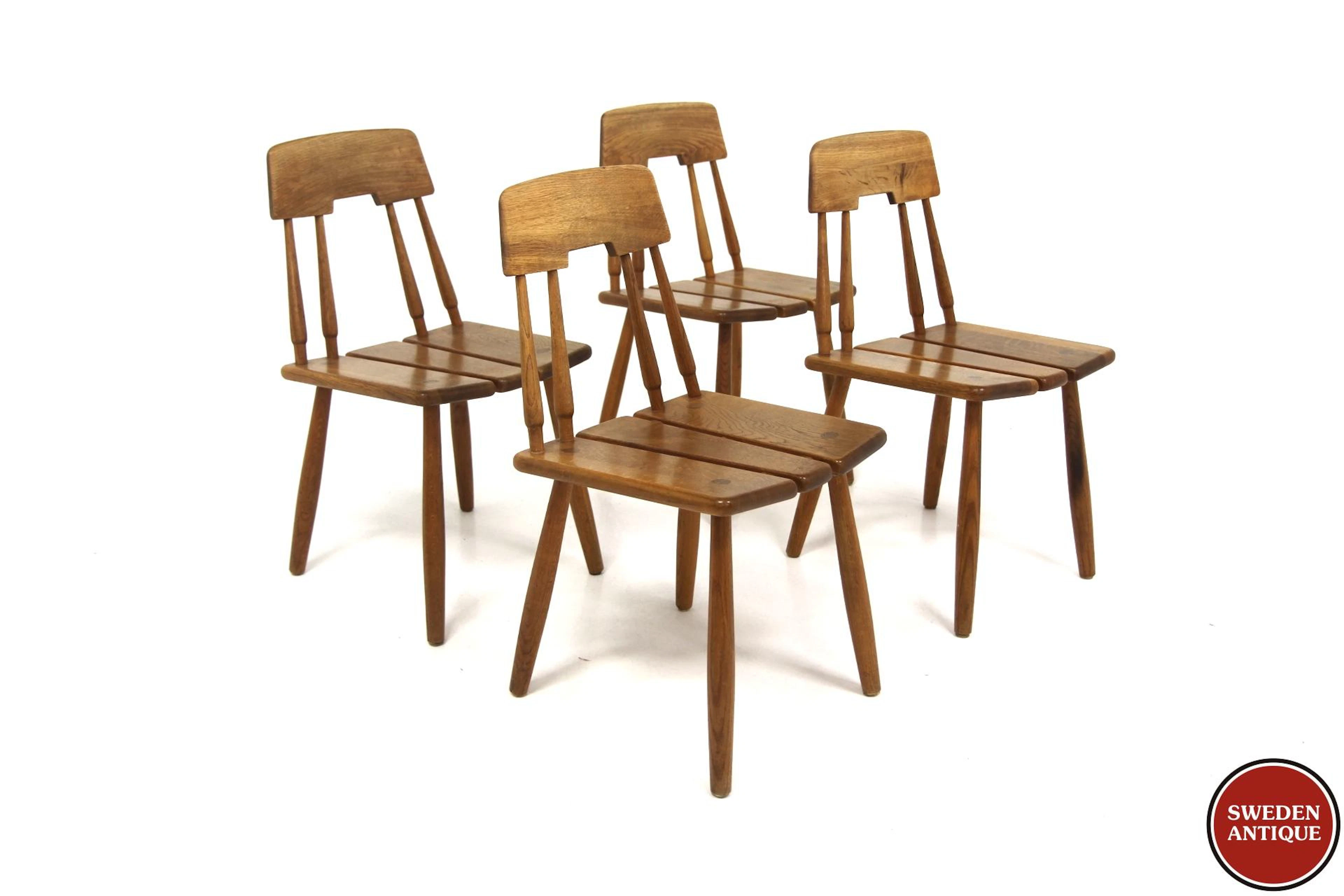 4Pcs Chairs Model 121 Carl Gustaf Boulogner for Bröderna Wigsells