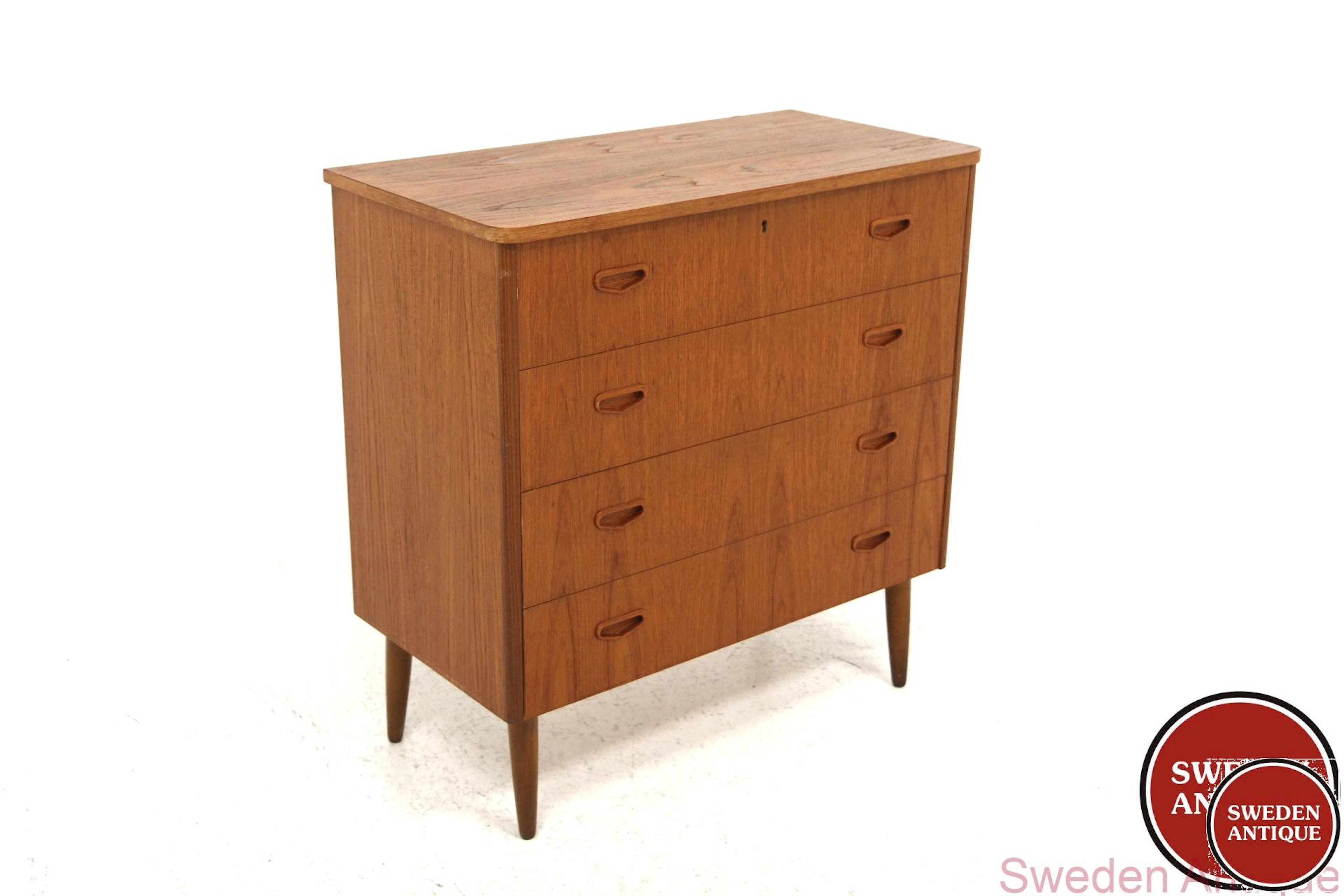 Chest of drawers 1950s Swe. Teak Beech