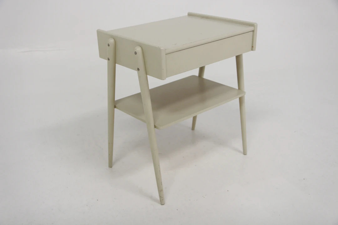 Bedside table AB Carlström & Co Möbelfabrik 1960s Swe. White
