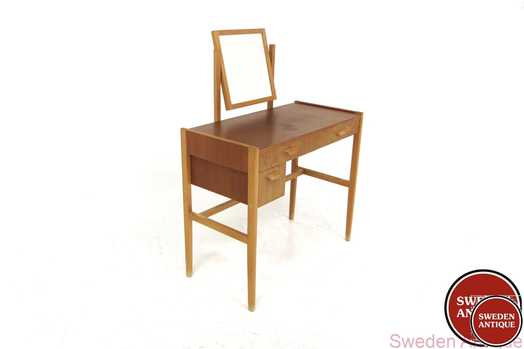 Dressing table / Vanity table 1960s Swe. Teak Oak