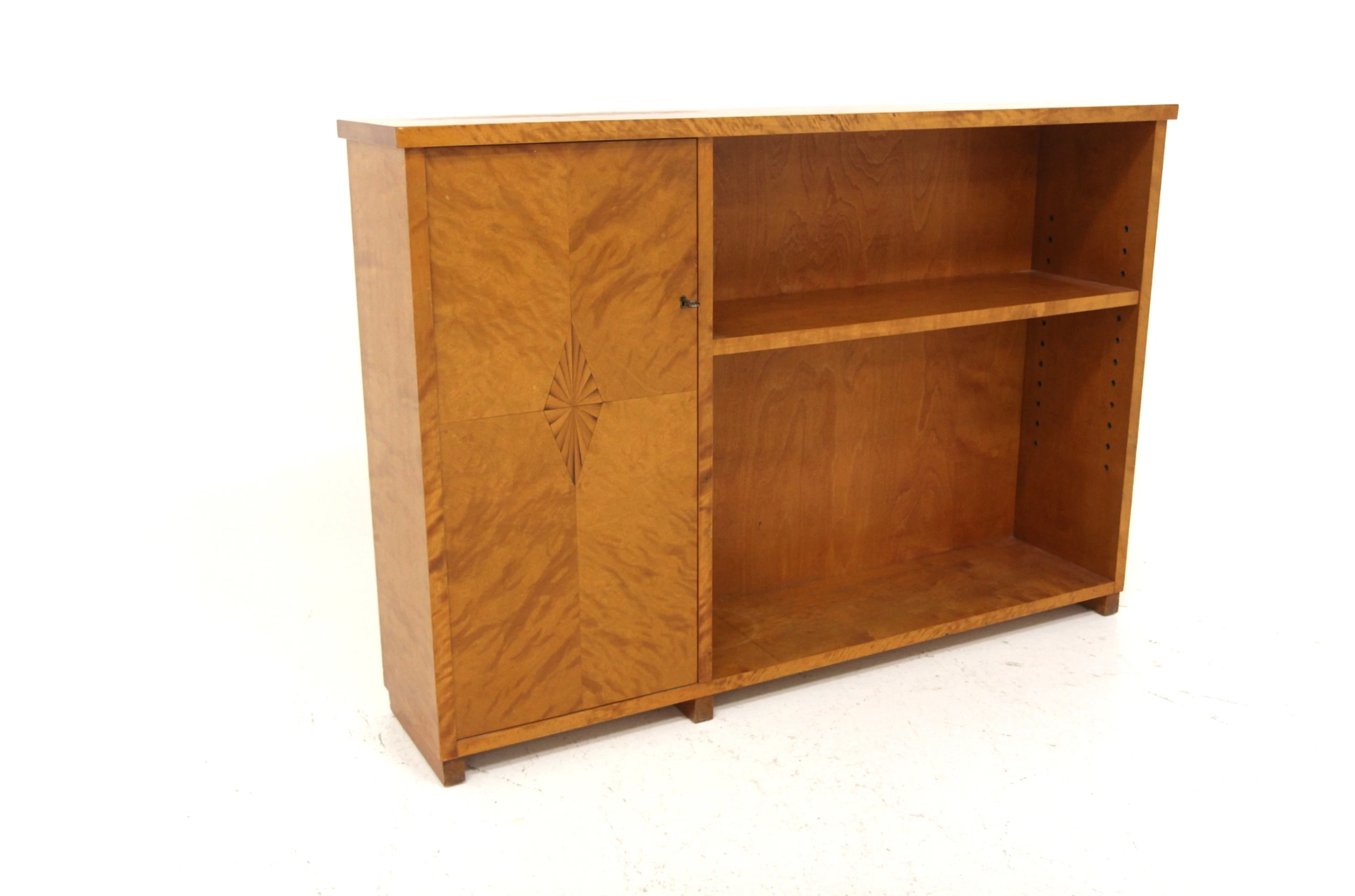 Bookshelf Year: 1930s Origin: Swe. Material: Birch W: 120cm D: 26cm H: 83cm