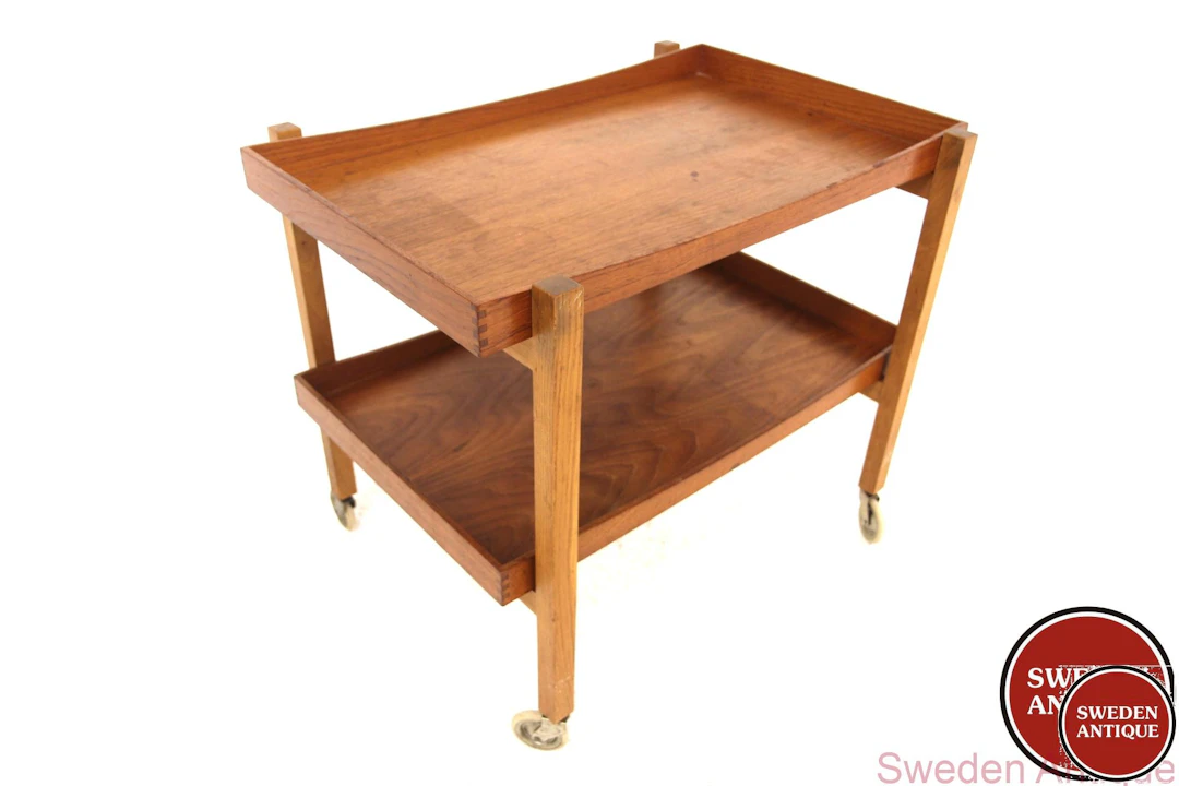 Trolley / serving cart 1960s Swe. Teak Oak