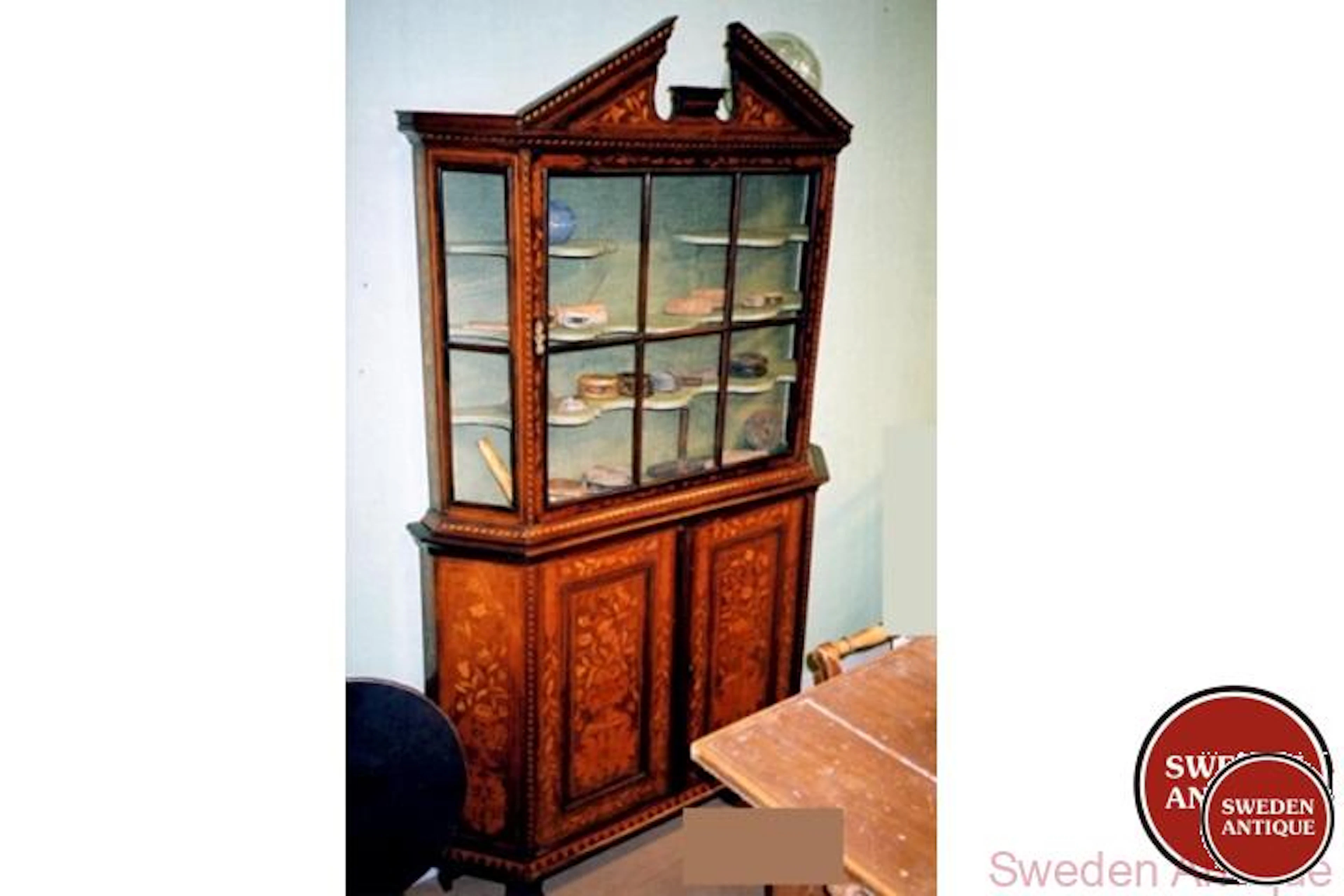 Antique Cabinet with inlays 19th-cent