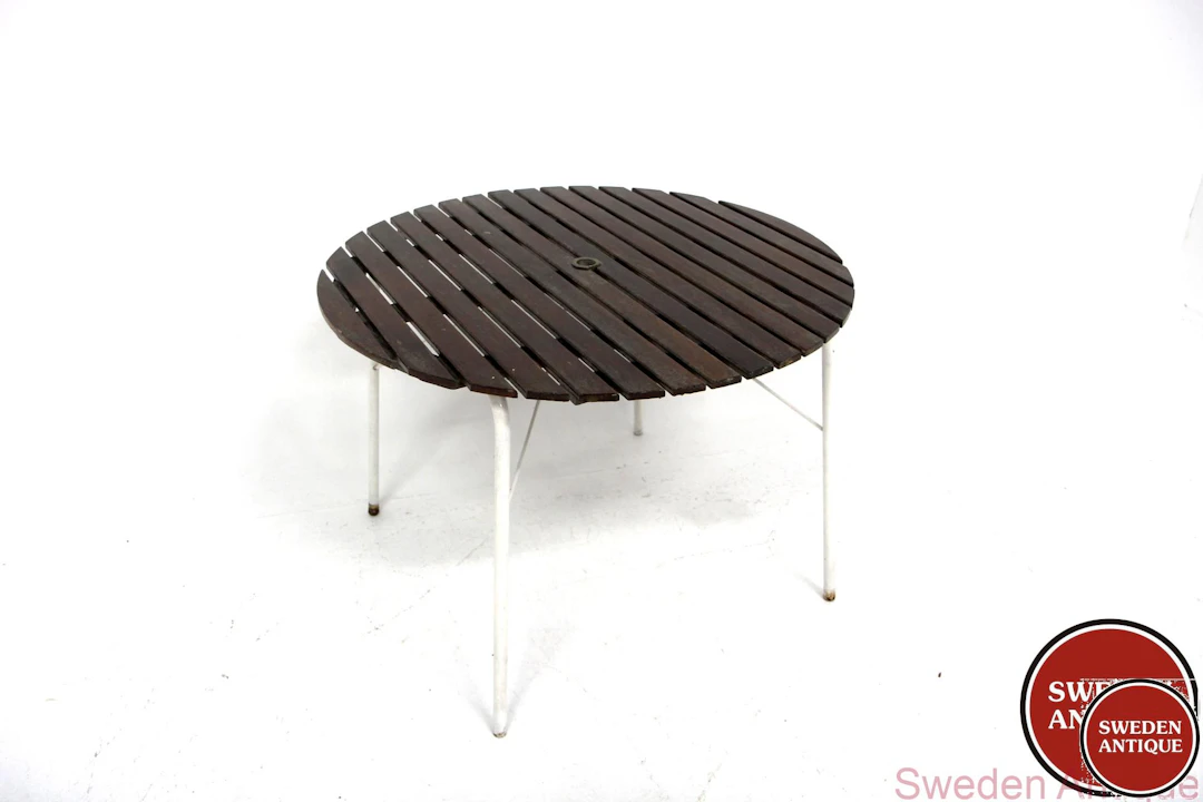Garden table 1950s Swe. Teak Metal