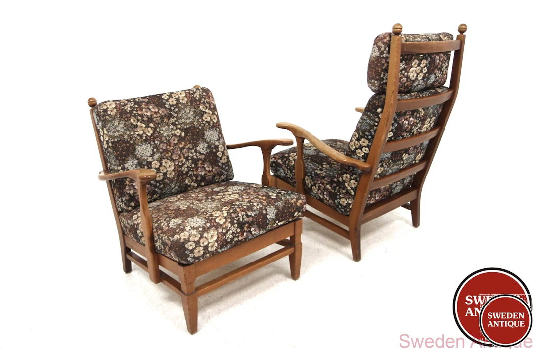 2 Lounge chairs Göperts Möbler 1960s Swe. Pine