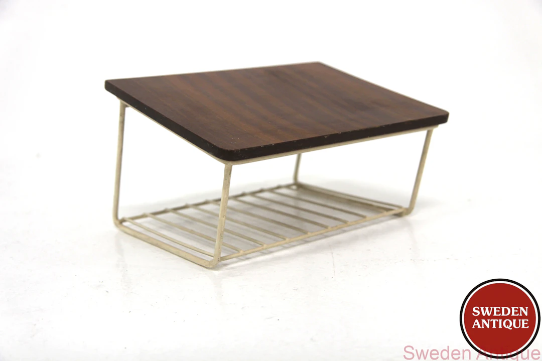 Wall shelf 1950s Swe. Mahogany Metal