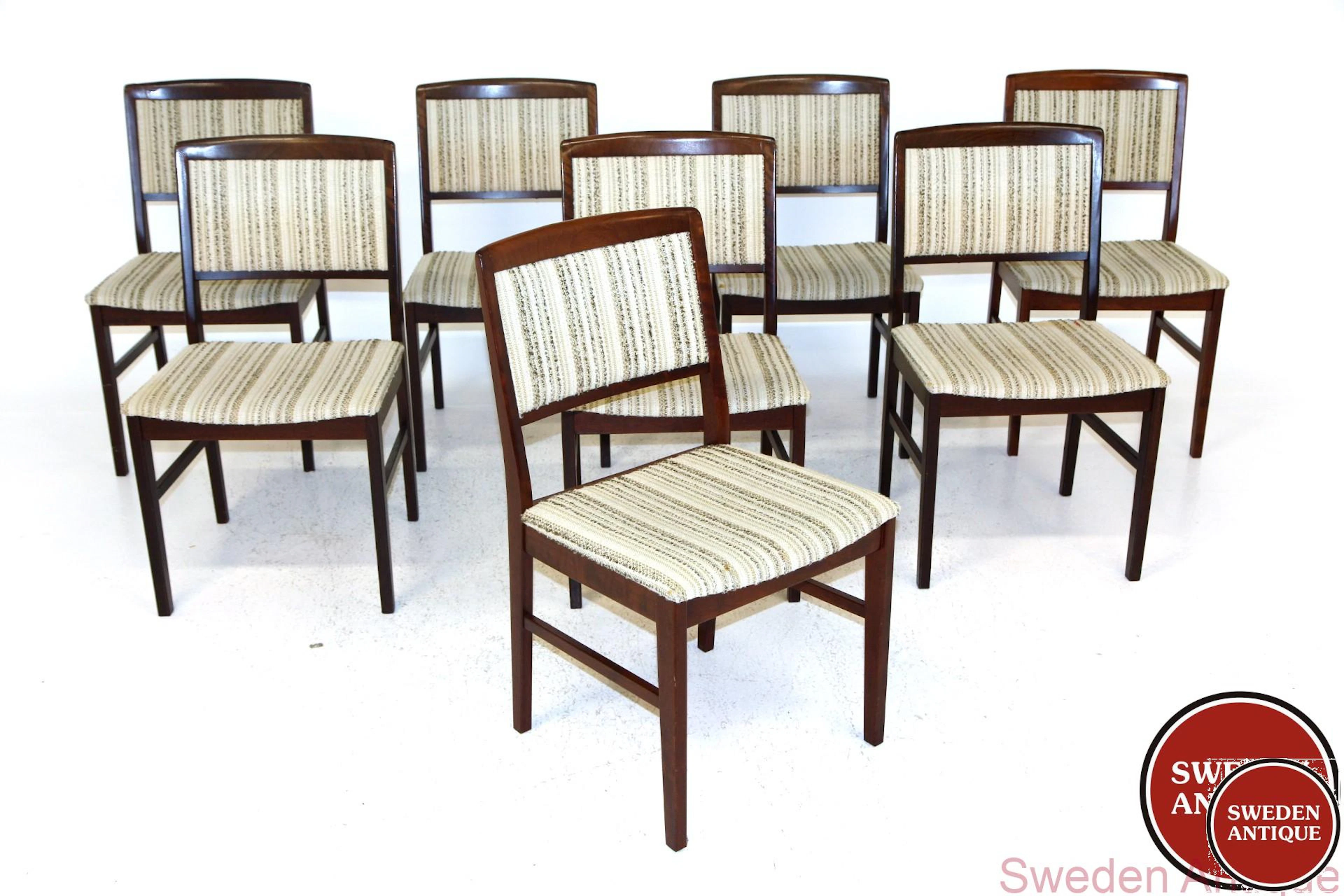 8 Chairs 1970s Swe. Beech