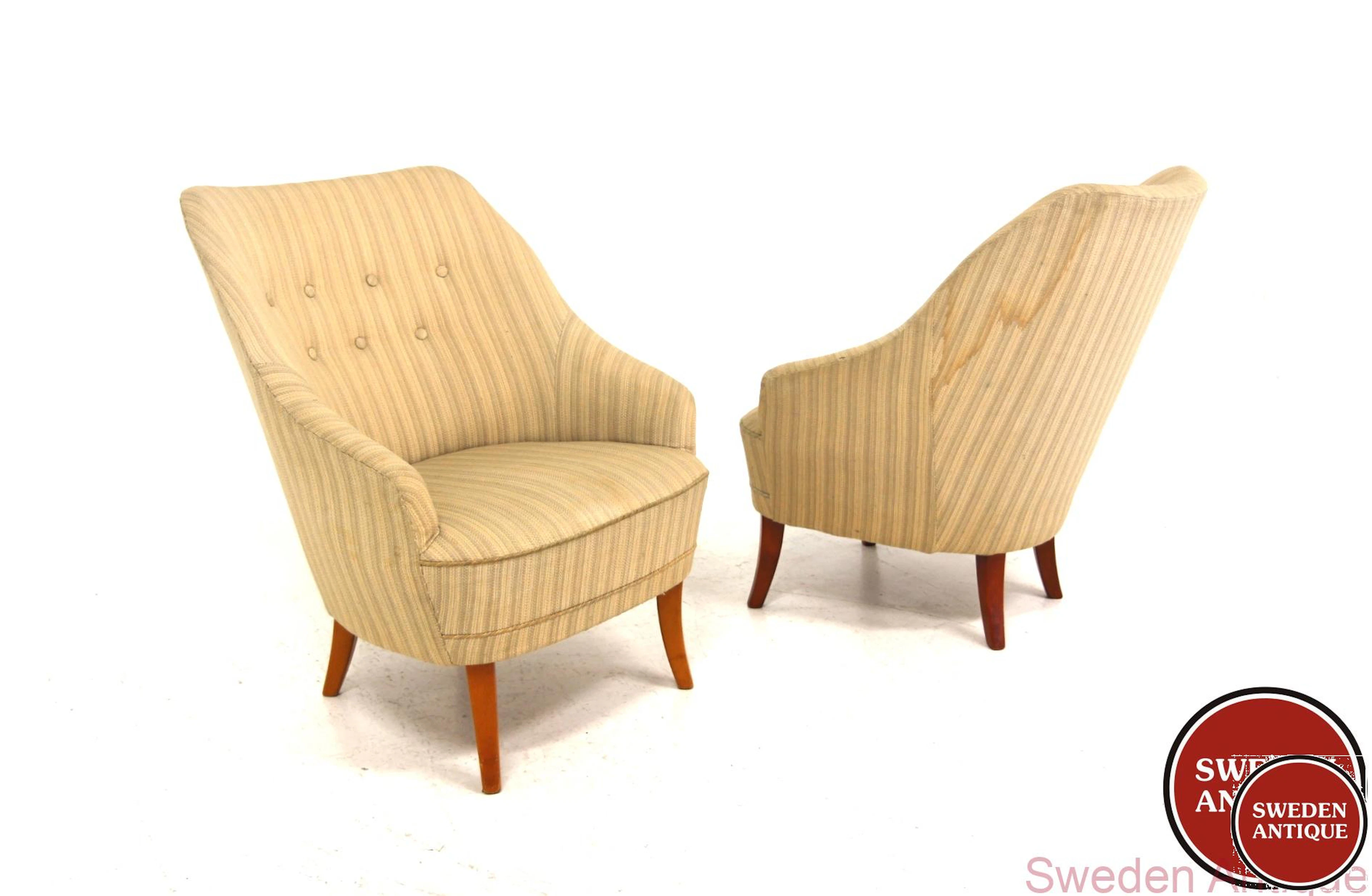 2 Lounge chairs 1940s Swe. Beech