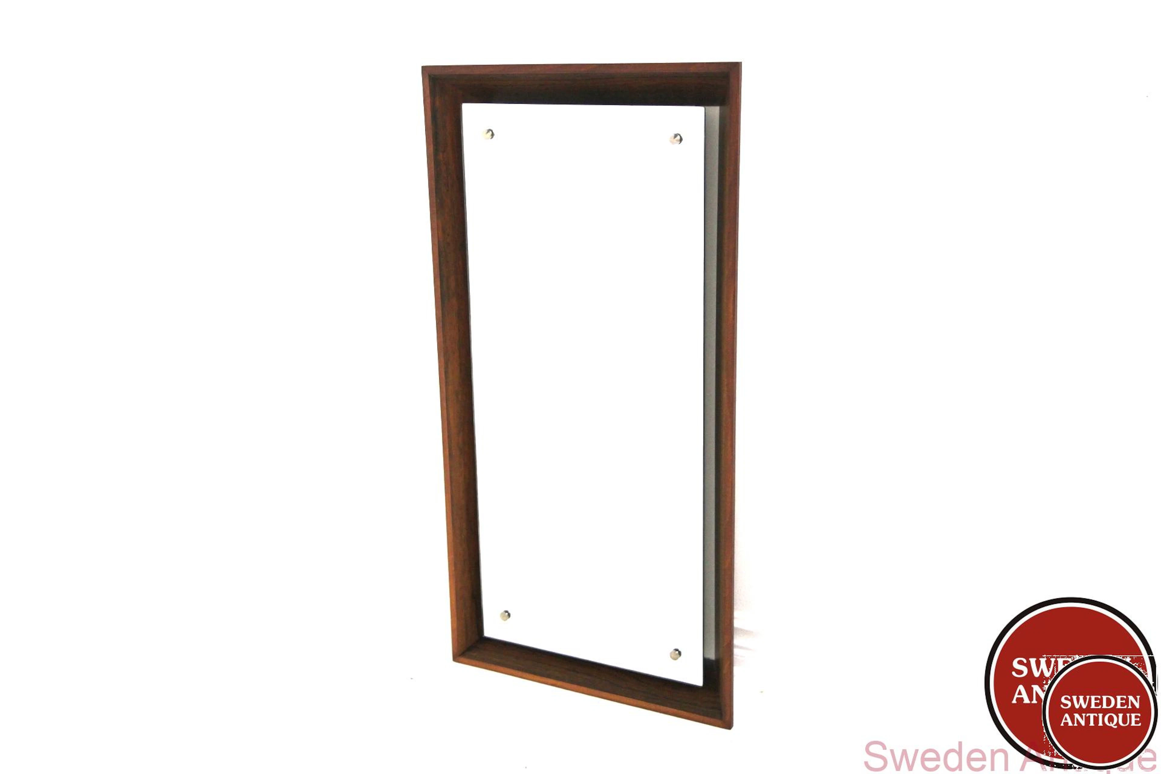 Mirror 1960s Swe. Rosewood Glass