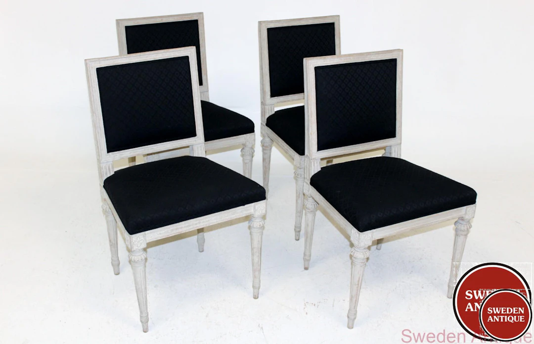4 Antique chairs Gustavian signed ILG, Johan Lindgren Master in S
