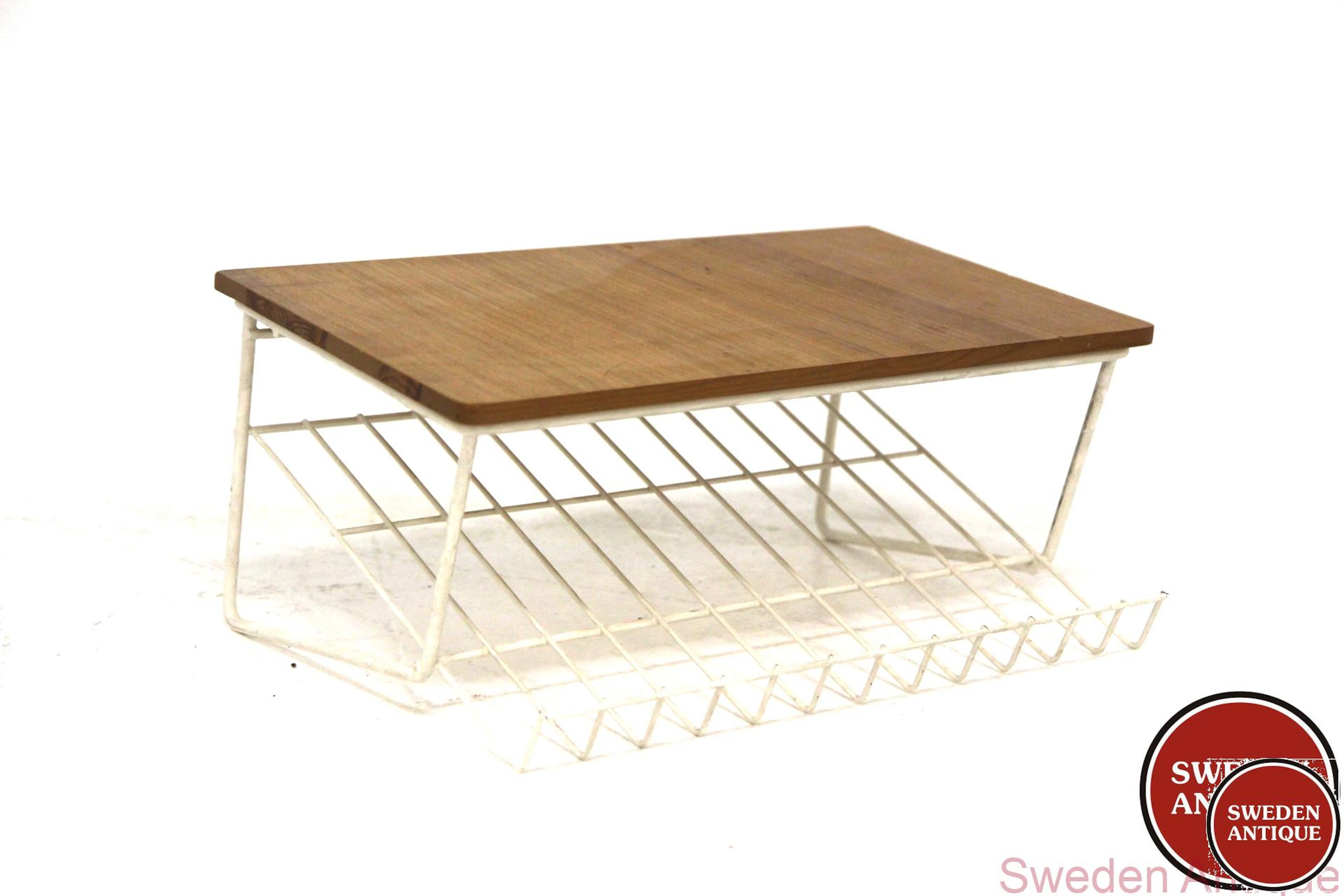 Wall shelf 1950s Swe. Elm Metal