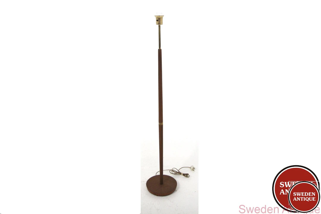 Floor lamp 1950s Swe. Teak Metal