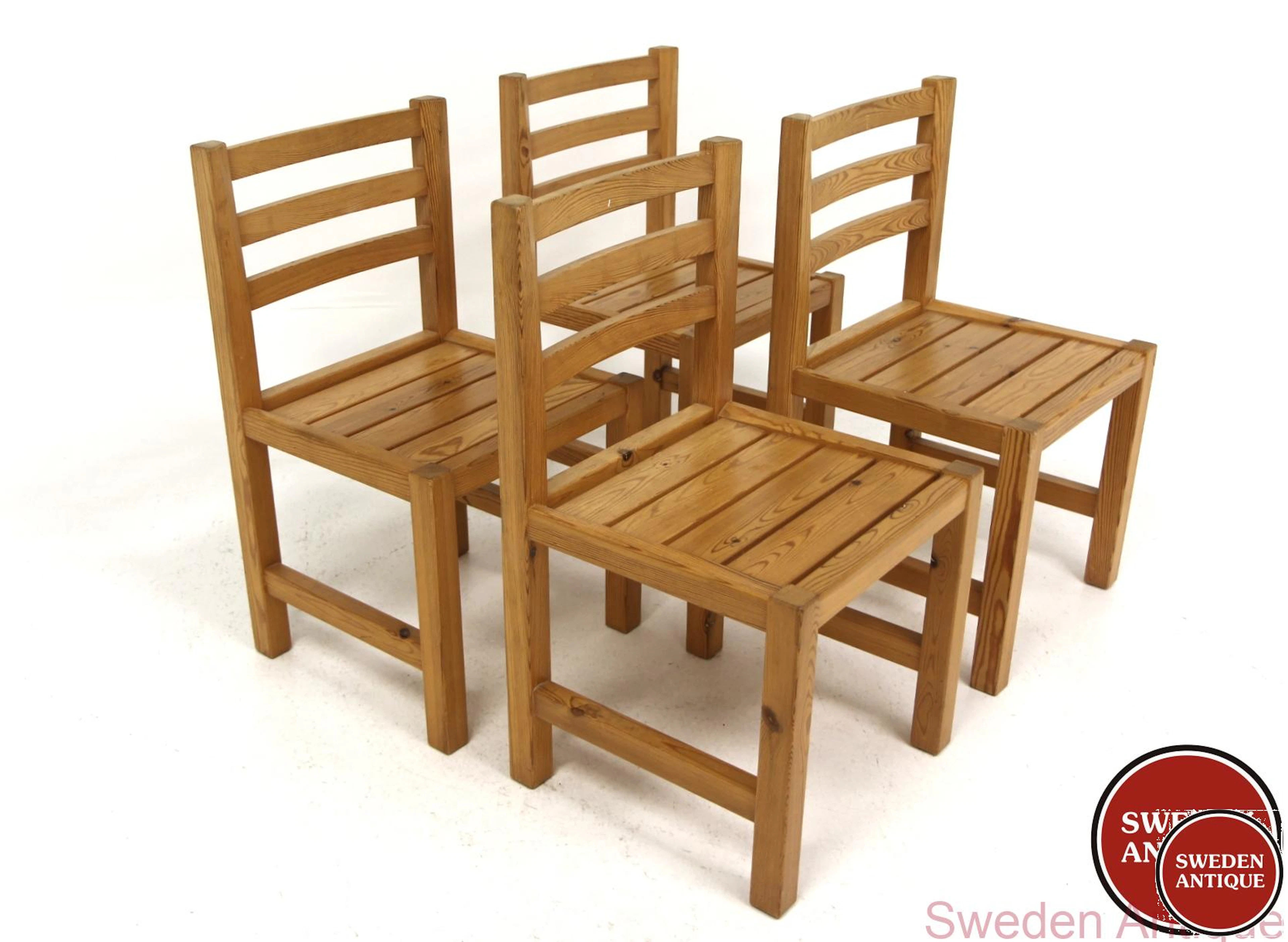 4 Chairs 1970s Swe. Pine