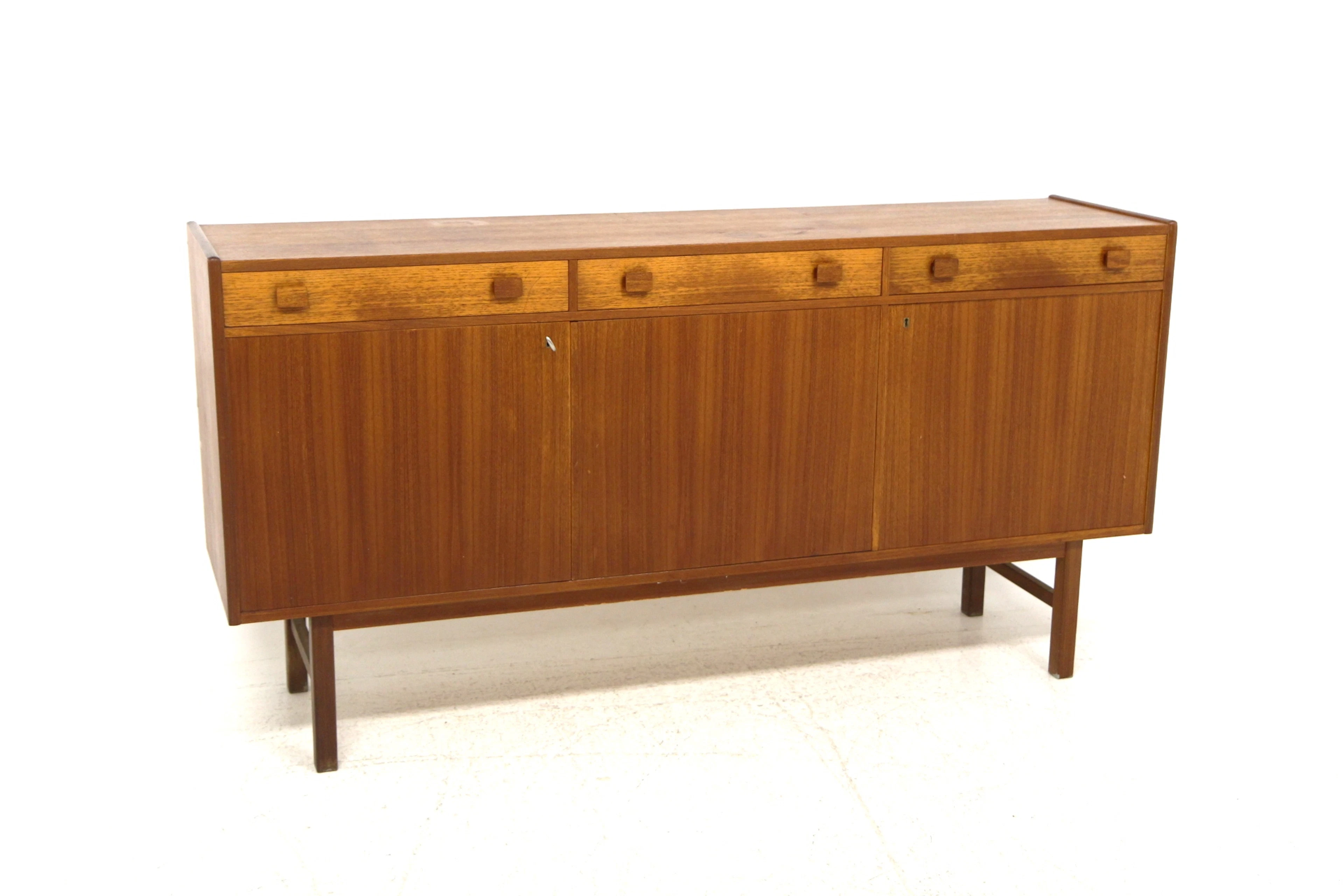 Sideboard Year: 1960s Origin: Swe. Material: Teak W: 180cm D: 44cm H: 92cm