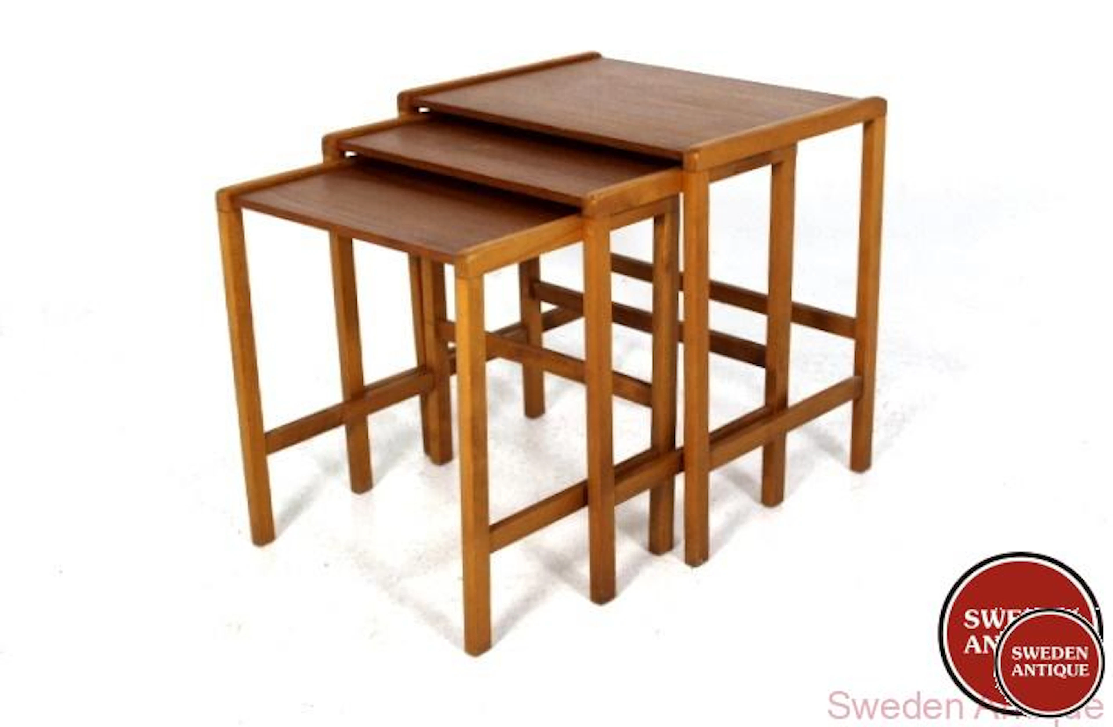 Nesting table Year: 1960s Origin: Swe. Material: Teak Beech W: 49cm
