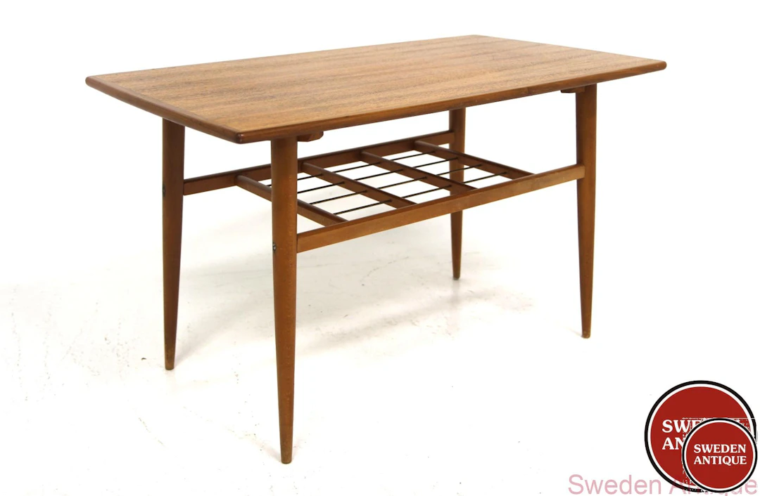 Coffee table Year: 1950s Origin: Swe. Material: Teak Beech Metal W: