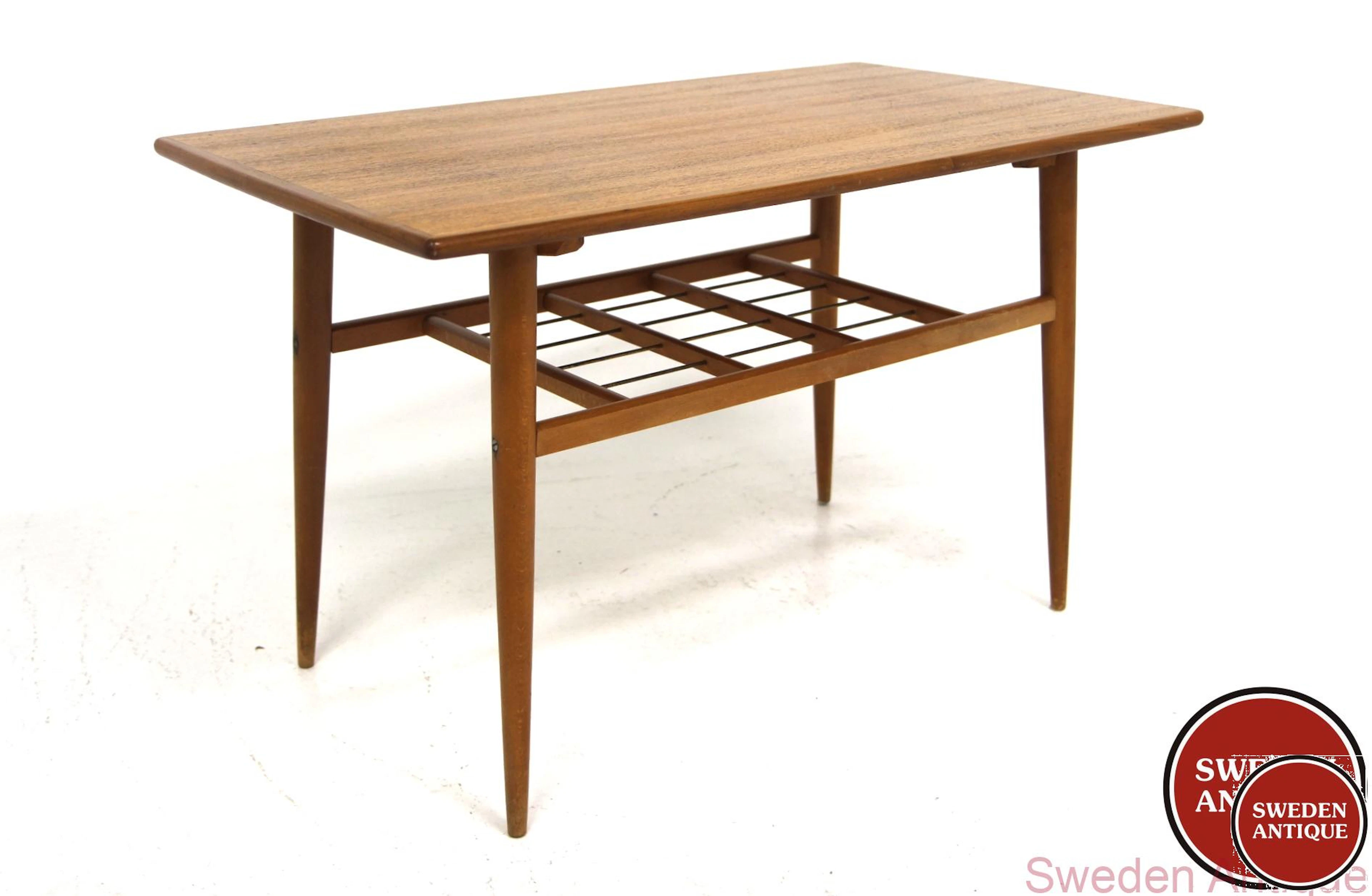 Coffee table Year: 1950s Origin: Swe. Material: Teak Beech Metal W: