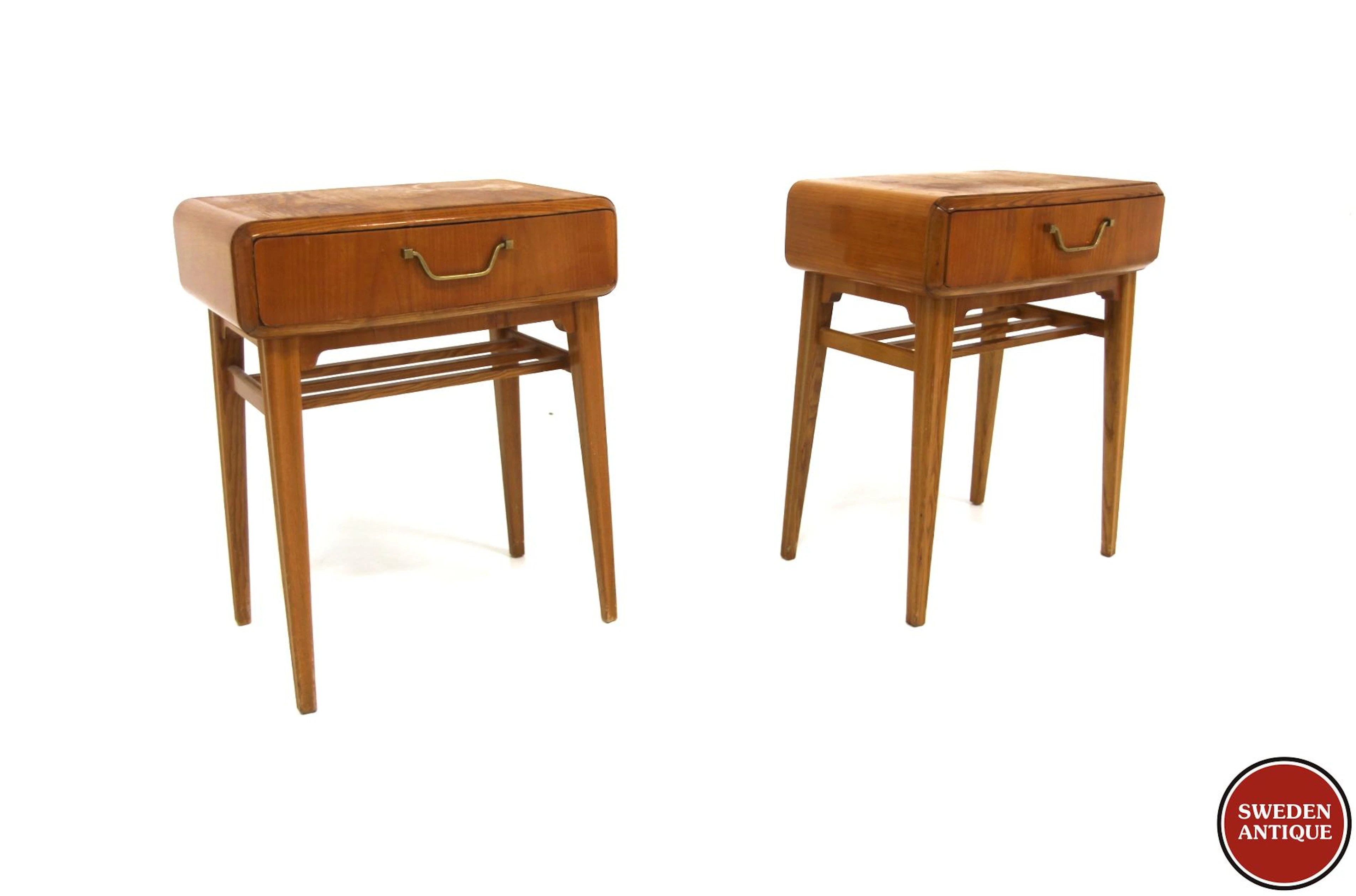 2Pcs Bedside tables Maj Axel Larsson for Bodafors Year: 1940s Origin: