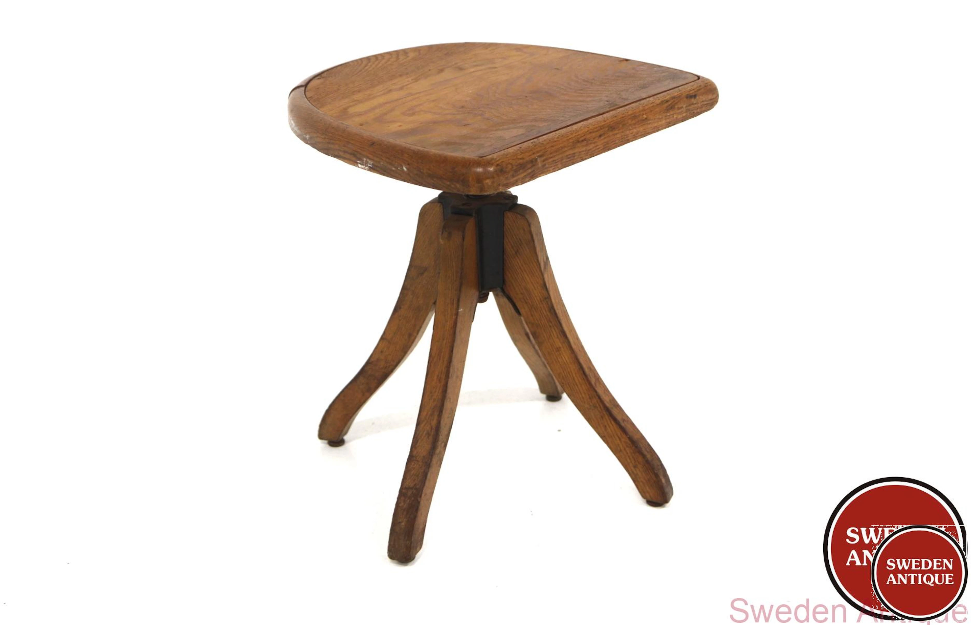 Stool Year: 1920s Origin: Swe. Material: Pine Metal W: 44cm D: 41cm
