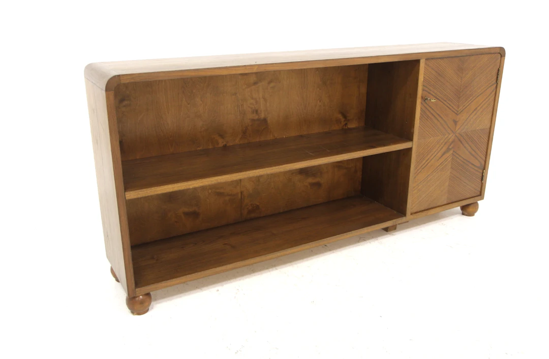 Bookshelf Swedish Modern Year: 1930s Origin: Swe. Material: Elm W:
