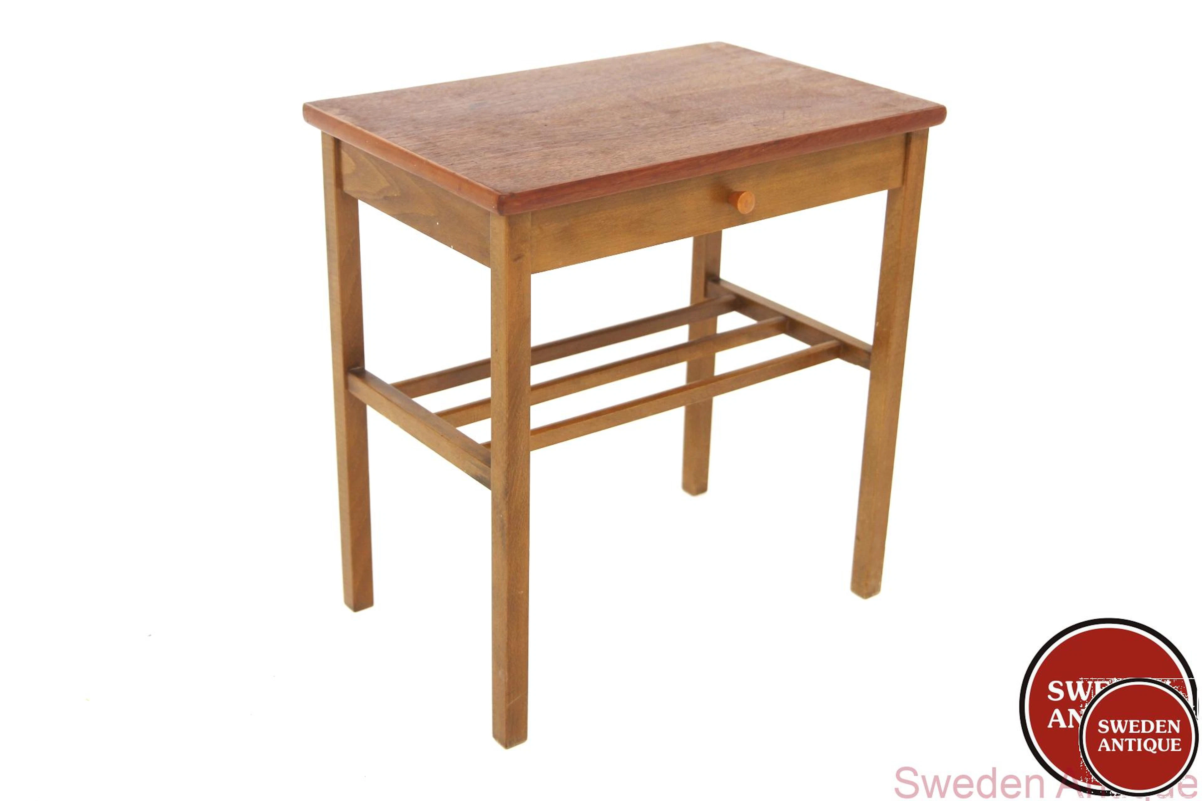 Besdside table 1960s Swe. Teak Beech