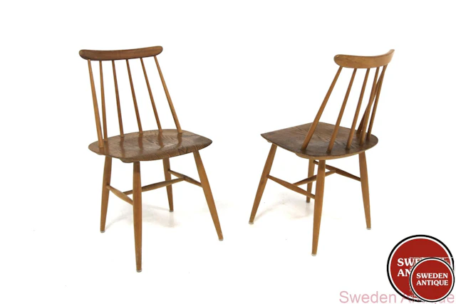 2 Chairs Fanett Ilmarie Tapiovaara for Edsbyverken 1962 Swe. Oak Beech