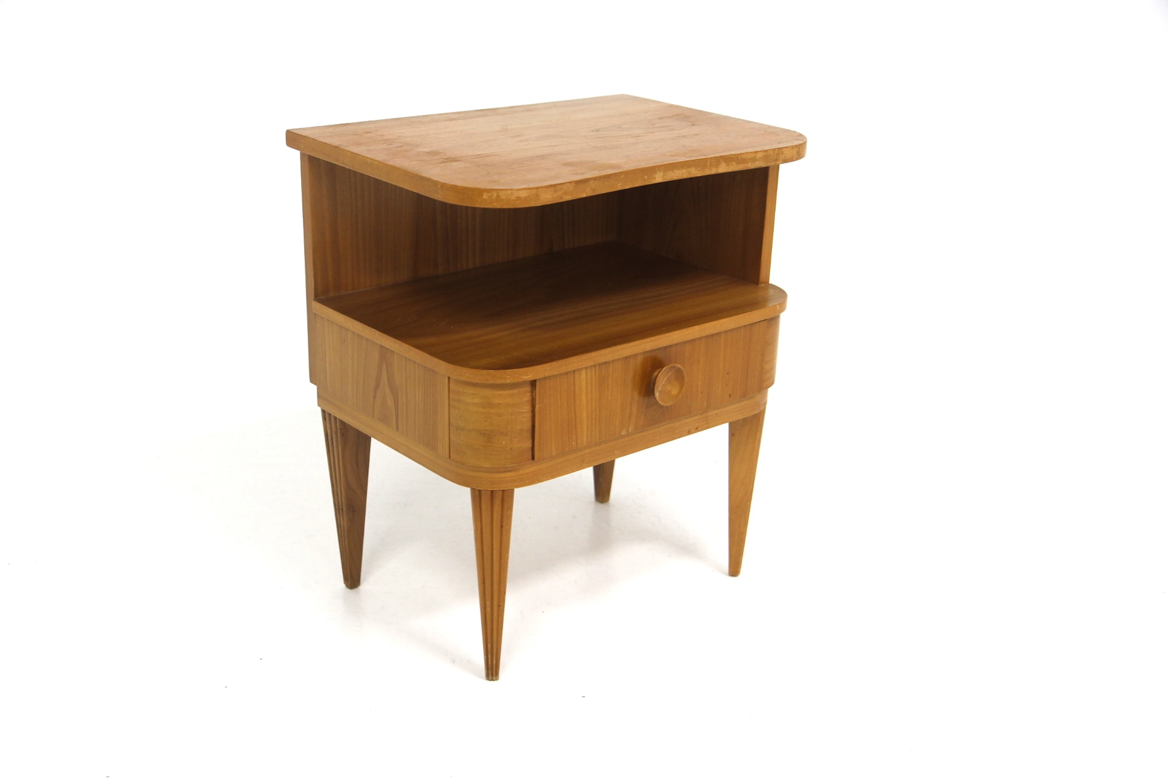 Bedside table Swedish Modern Year: 1940s Origin: Swe. Material: Elm