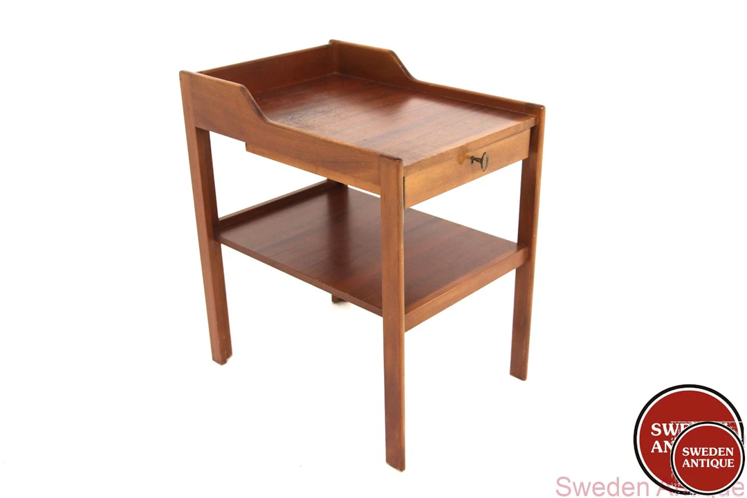 Bedside table 1960s Swe. Mahogany Beech