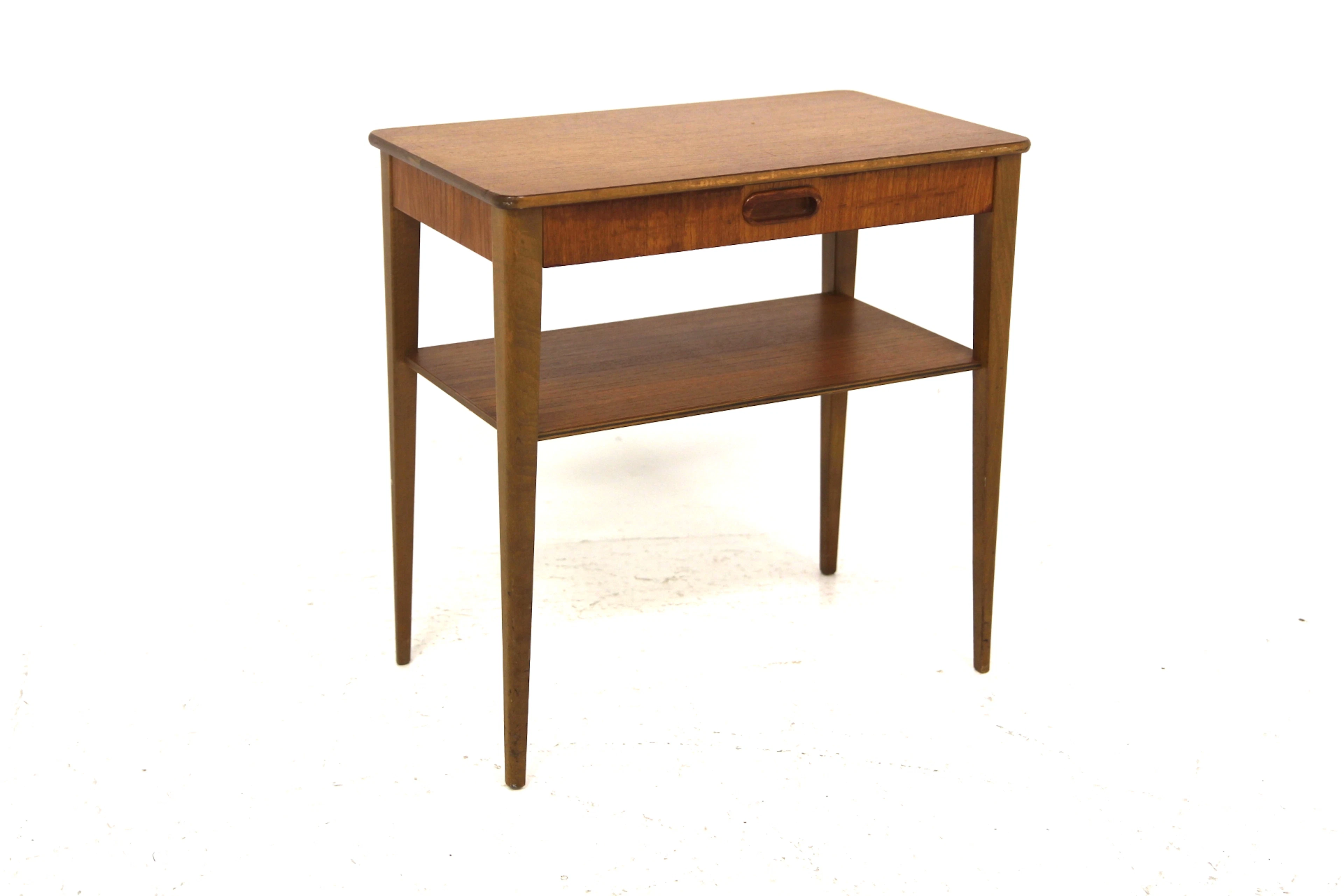 Bedside table Year: 1950s Origin: Swe. Material: Teak Beech W: 55cm