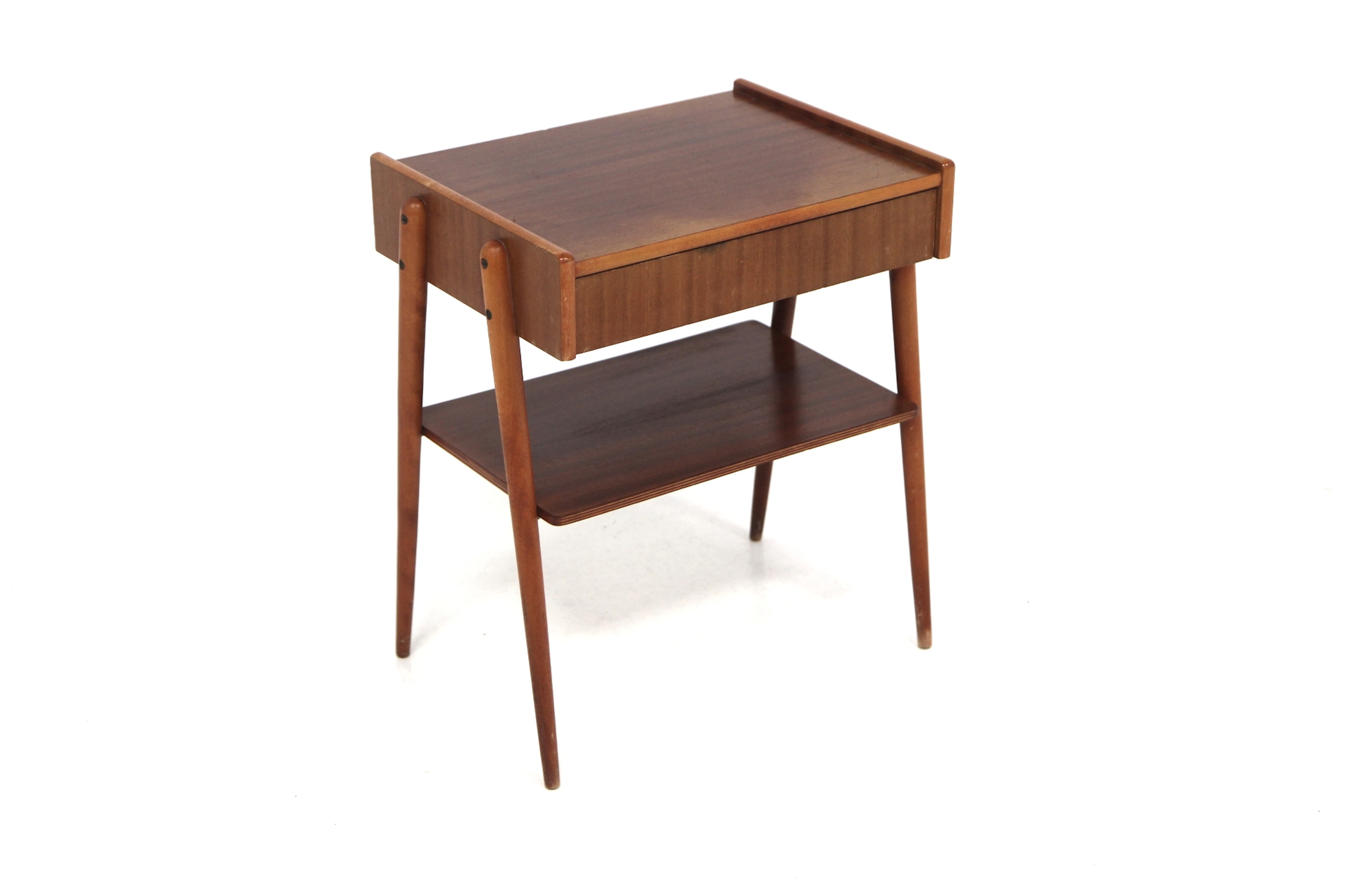 Bedside table AB Carlström & Co Möbelfabrik 1960s Swe. Mahogany