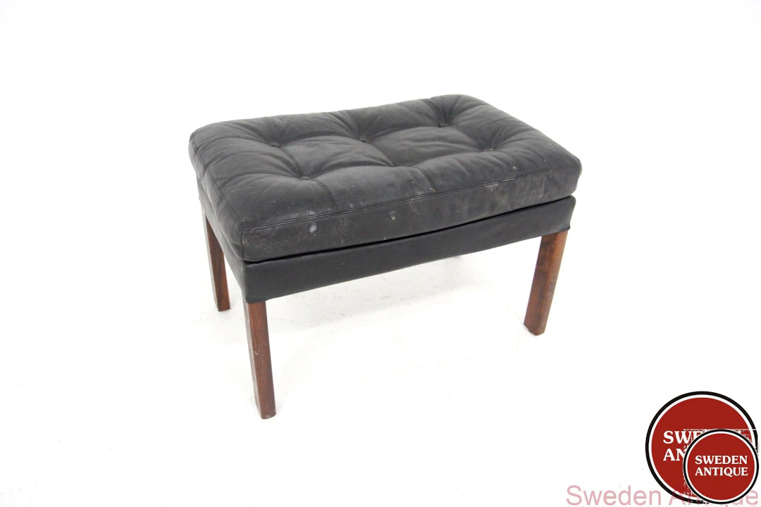 Foot stool 1960s Swe. Rosewood Leather