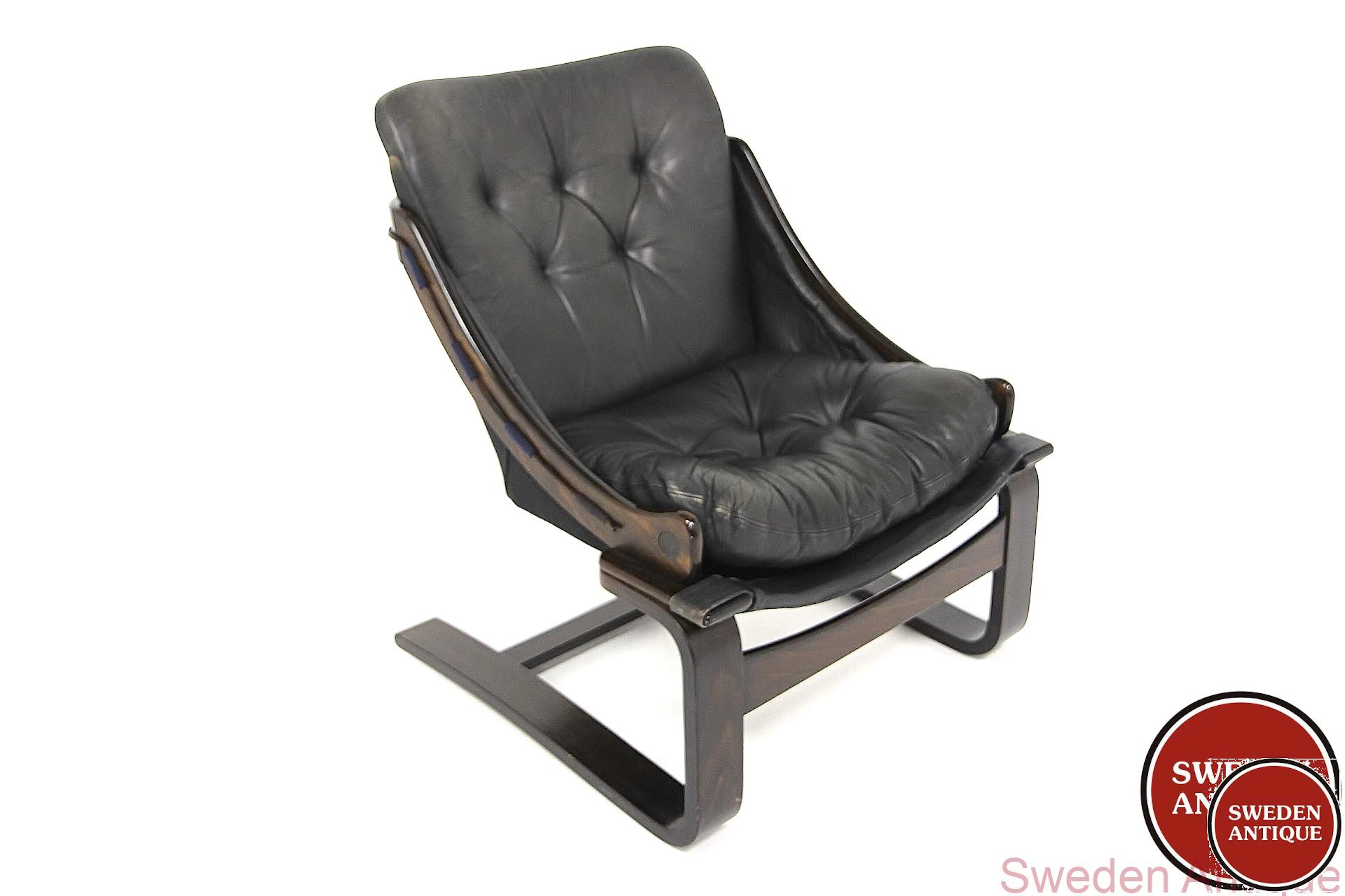 Lounge chair 1960s Swe. Beech Leather