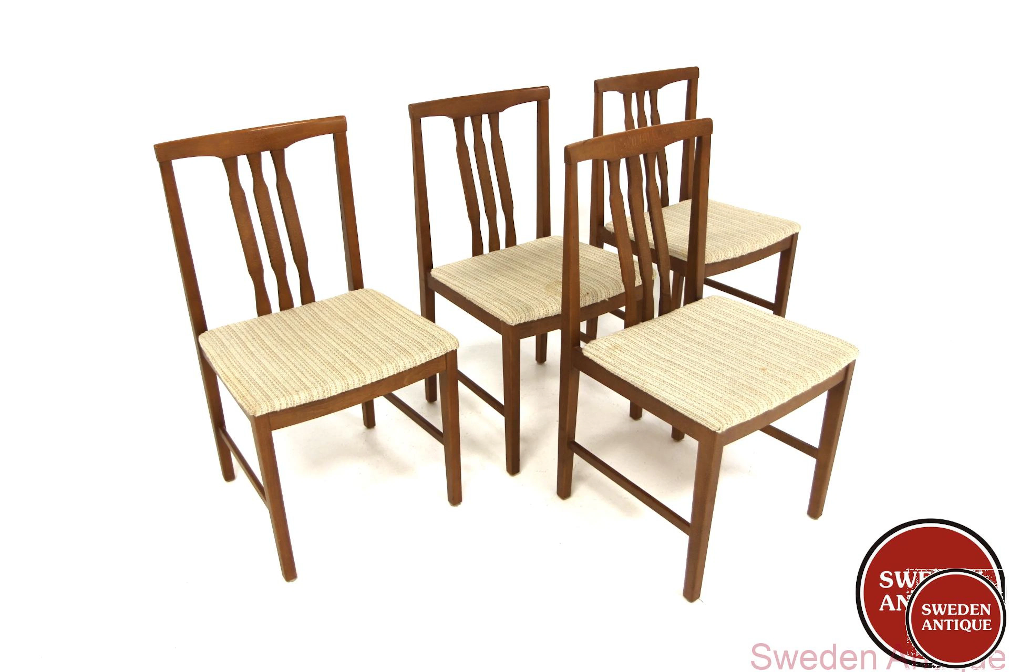 4 Chairs Helmer Petterssons Möbelaffär, Markaryd 1960s Swe. Beech