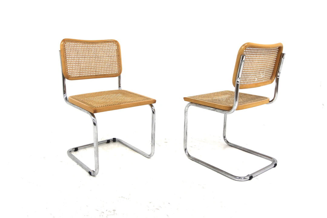 2Pcs Chairs Cesca chair after Marcel Breuers design 1928 Year: 1990s