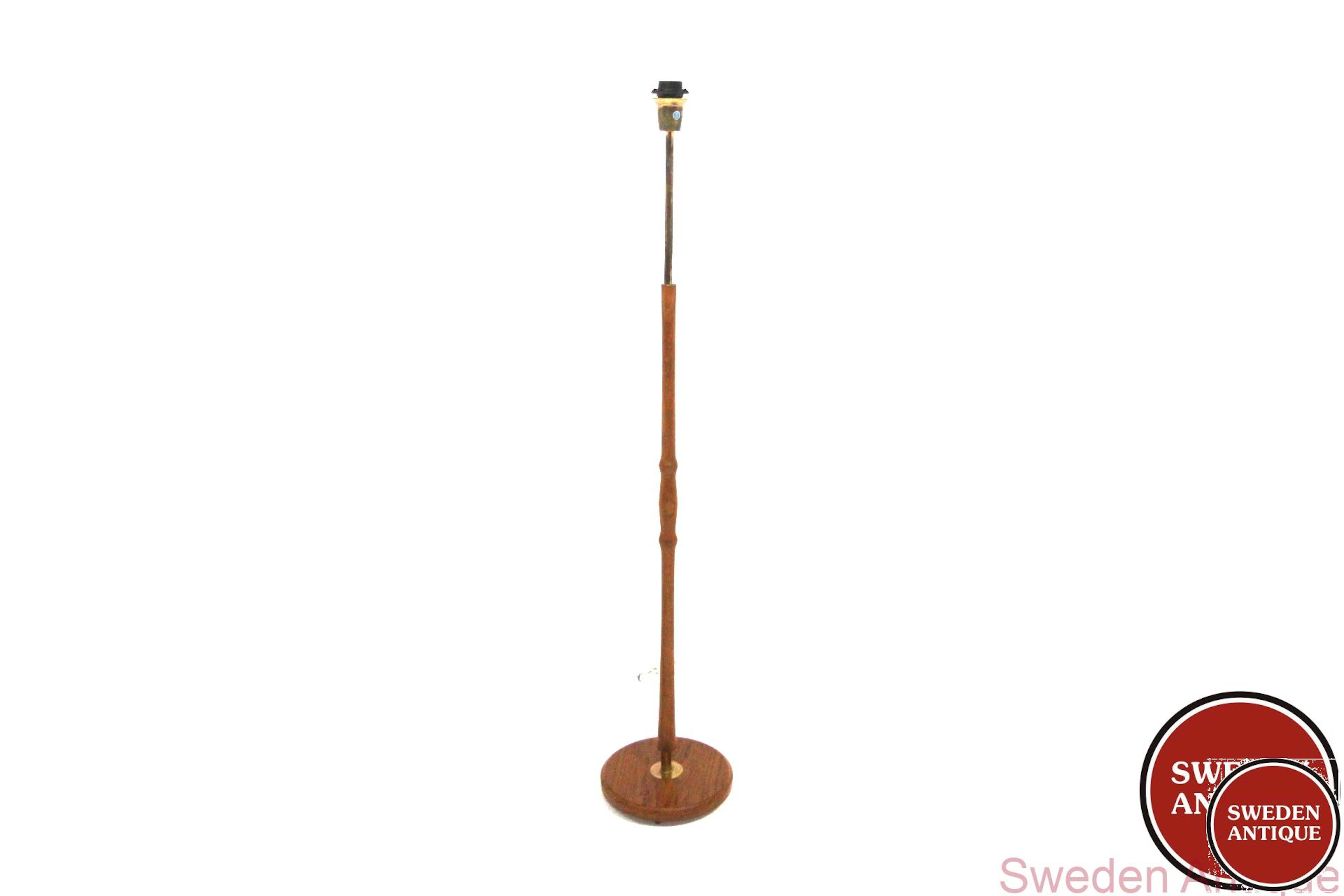 Floor lamp 1950s Swe. Teak Metal